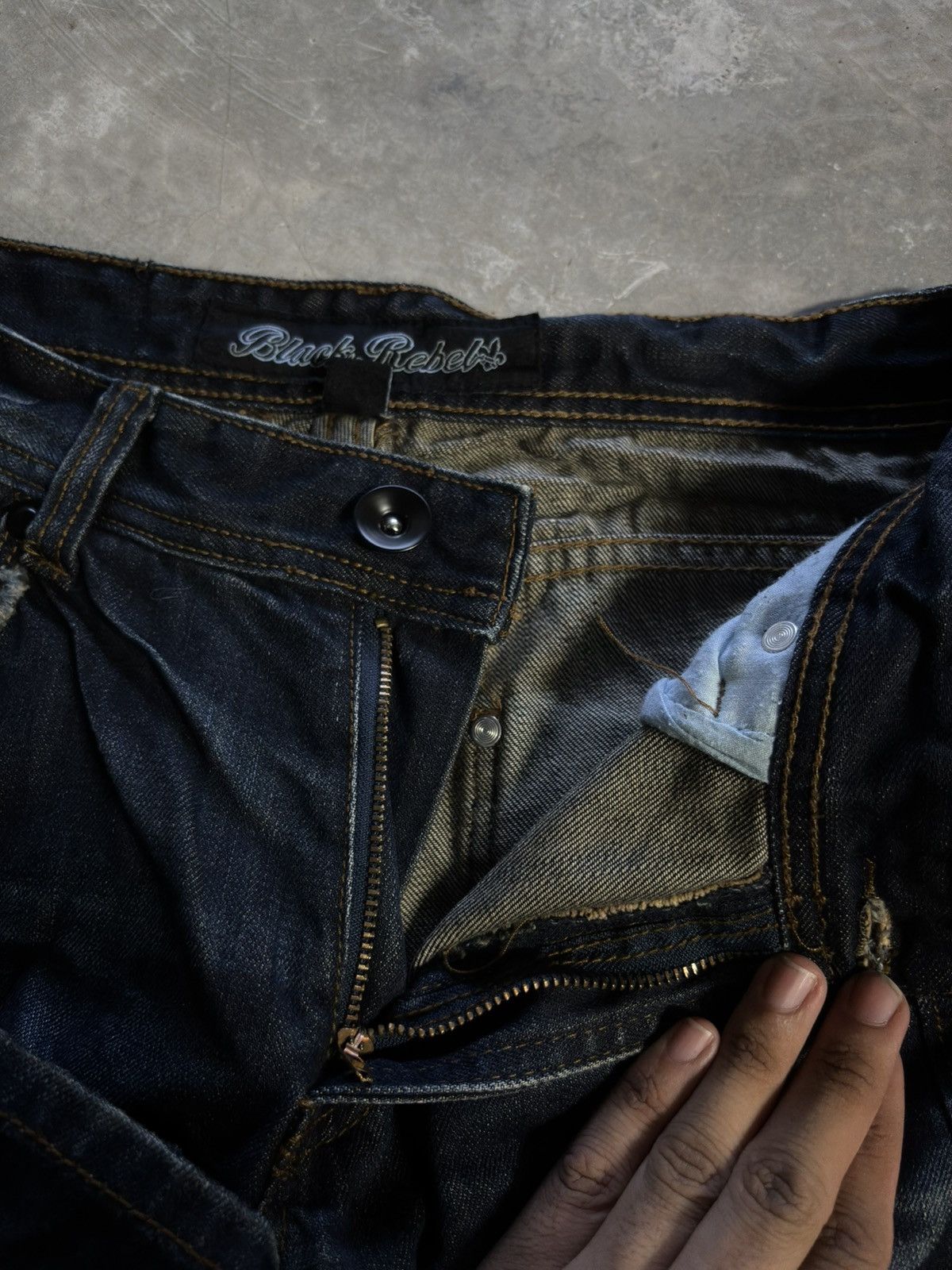 Tornado Mart BLACK REBEL distressed japanese punk whiskered washed grunge Size US 30 / EU 46 - 3 Thumbnail
