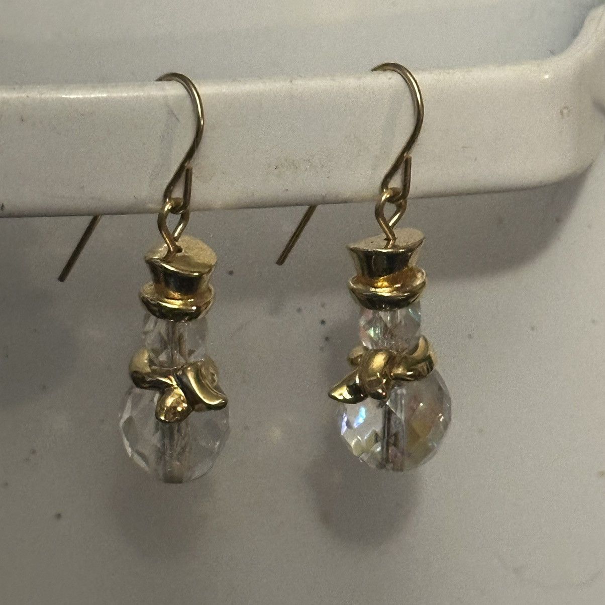 Other Aurora Borealis crystal snowman dangle earrings Size ONE SIZE - 4 Thumbnail