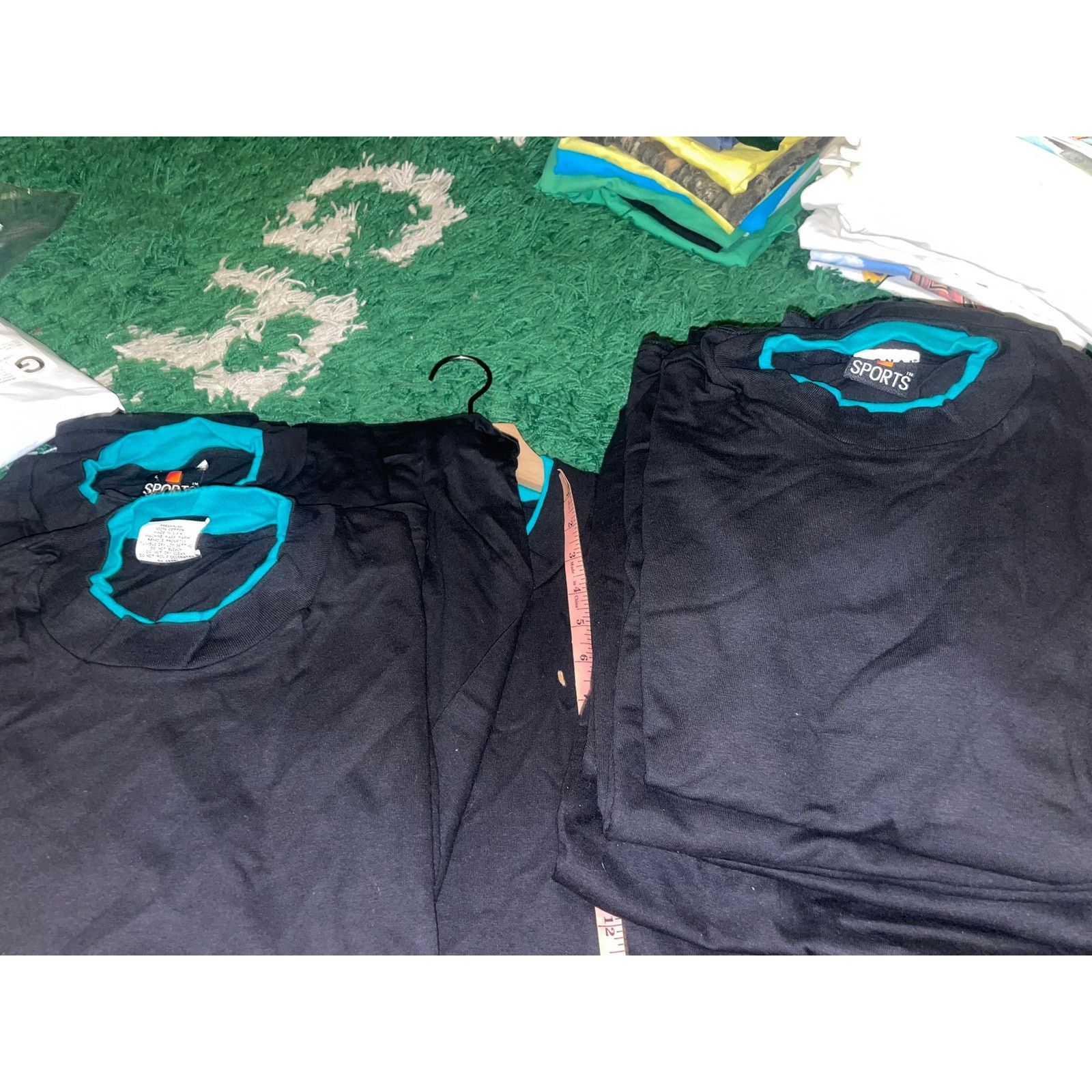 Vintage 90s Signal Sport Black Teal Double Collared Blank Shirt L Size US L / EU 52-54 / 3 - 10 Thumbnail