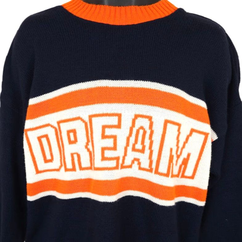 The Ragged Priest VINTAGE Ragged Priest Sweater Womens Size Medium Blue Orange Dream Striped OVERSIZED UK Size M / US 6-8 / IT 42-44 - 2 Thumbnail