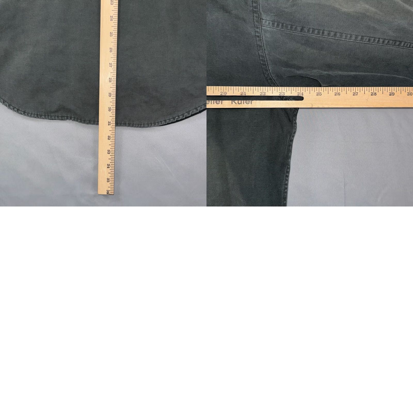 Harley Davidson VINTAGE Harley-Davidson Distressed Canvas Snap Front Work Shirt Mens Large Gray 46in 30.5in Long Sleeve Button-Up Pockets Embroidered Back Yoke Size US L / EU 52-54 / 3 - 8 Thumbnail
