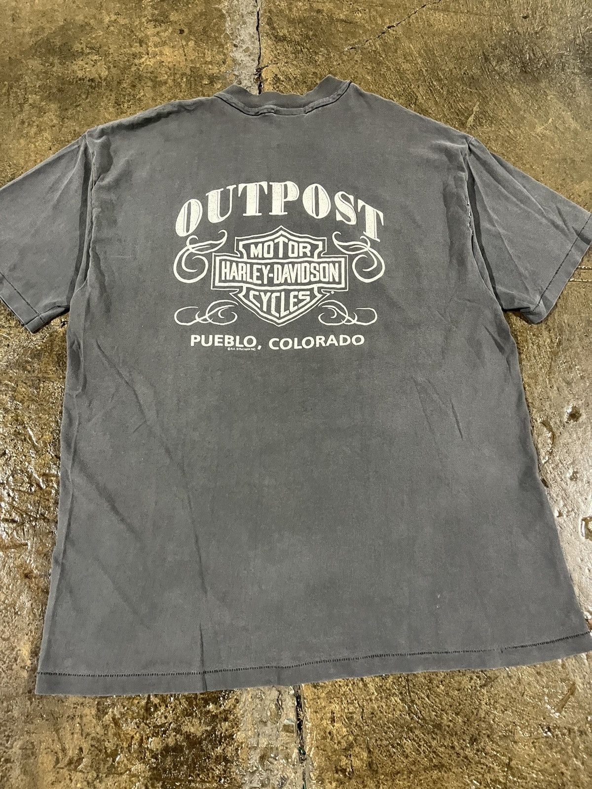 Harley Davidson × Vintage Crazy Vintage 90s Harley Davidson Faded Eagle Biker Tee Size US XL / EU 56 / 4 - 7 Thumbnail