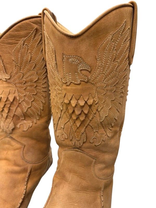 Roberto Cavalli F/W 2002 EAGLE SUEDE LEATHER COWBOY BOOTS Size US 10 / IT 40 - 4 Thumbnail