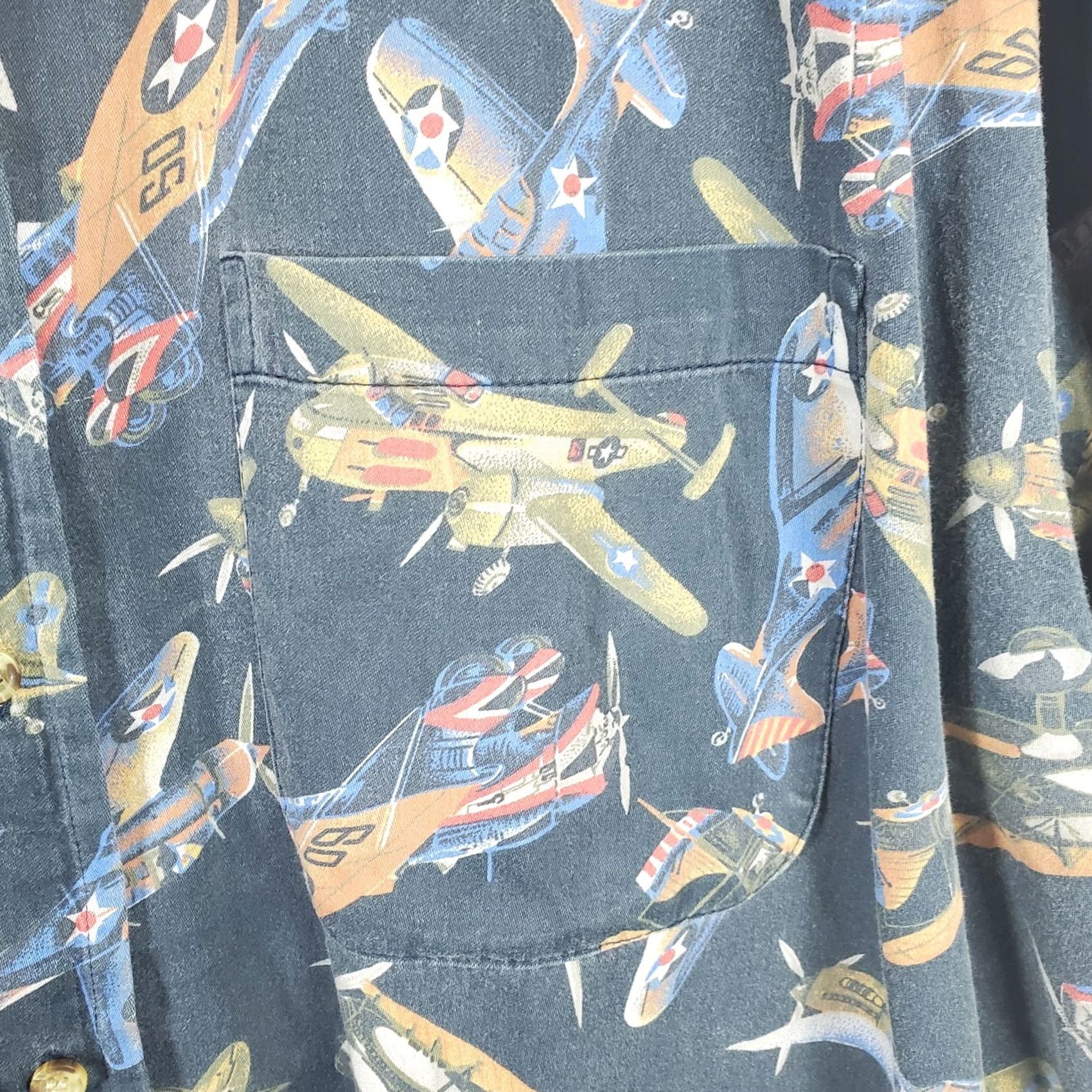 Vintage VINTAGE Smithsonian Airplane Shirt Mens XL Black All Over Print Military Size US XL / EU 56 / 4 - 7 Thumbnail