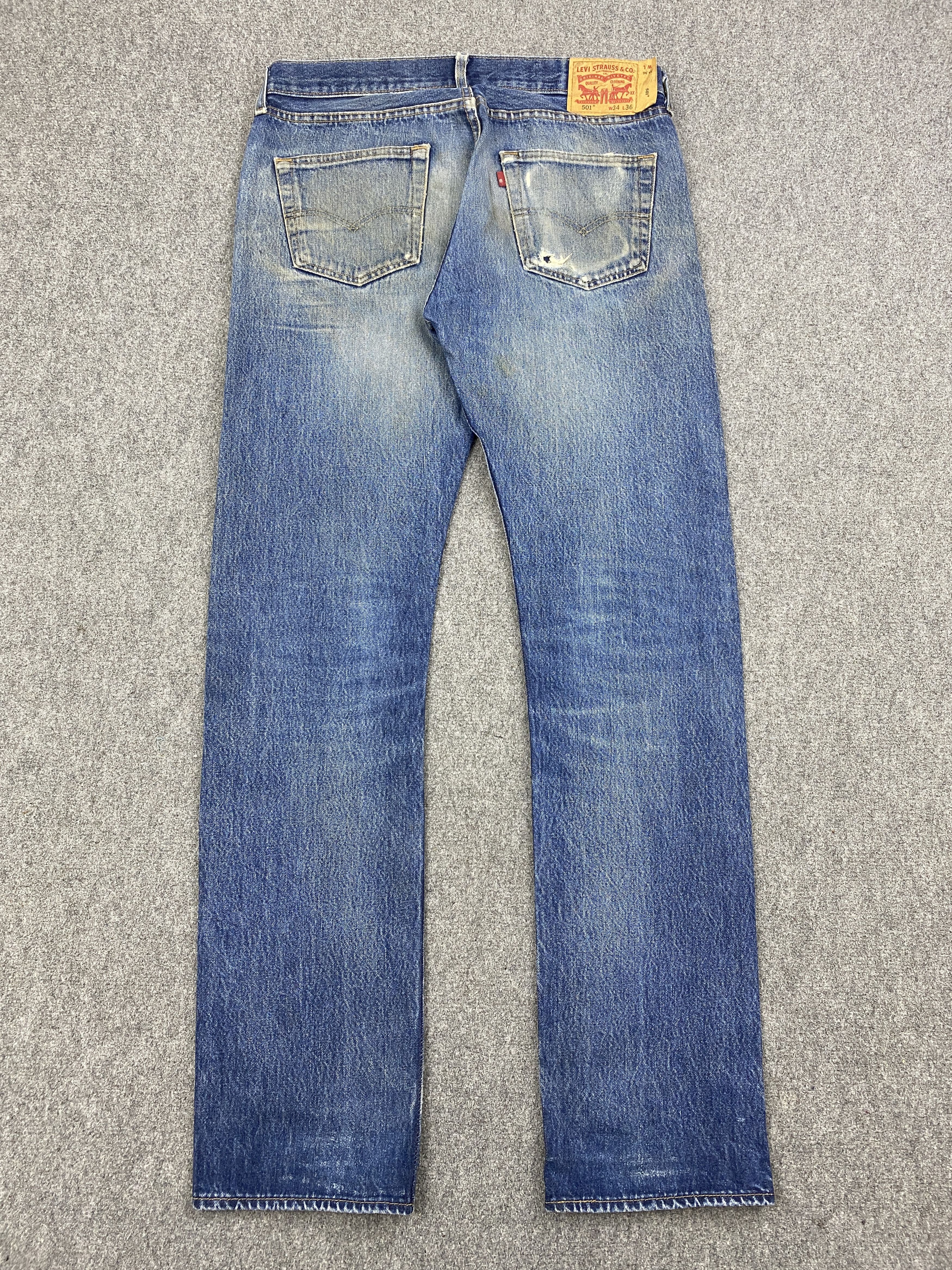 Levi's Vintage Levis 501 Faded Blue Jeans DP2810 Size US 35 - 3 Thumbnail