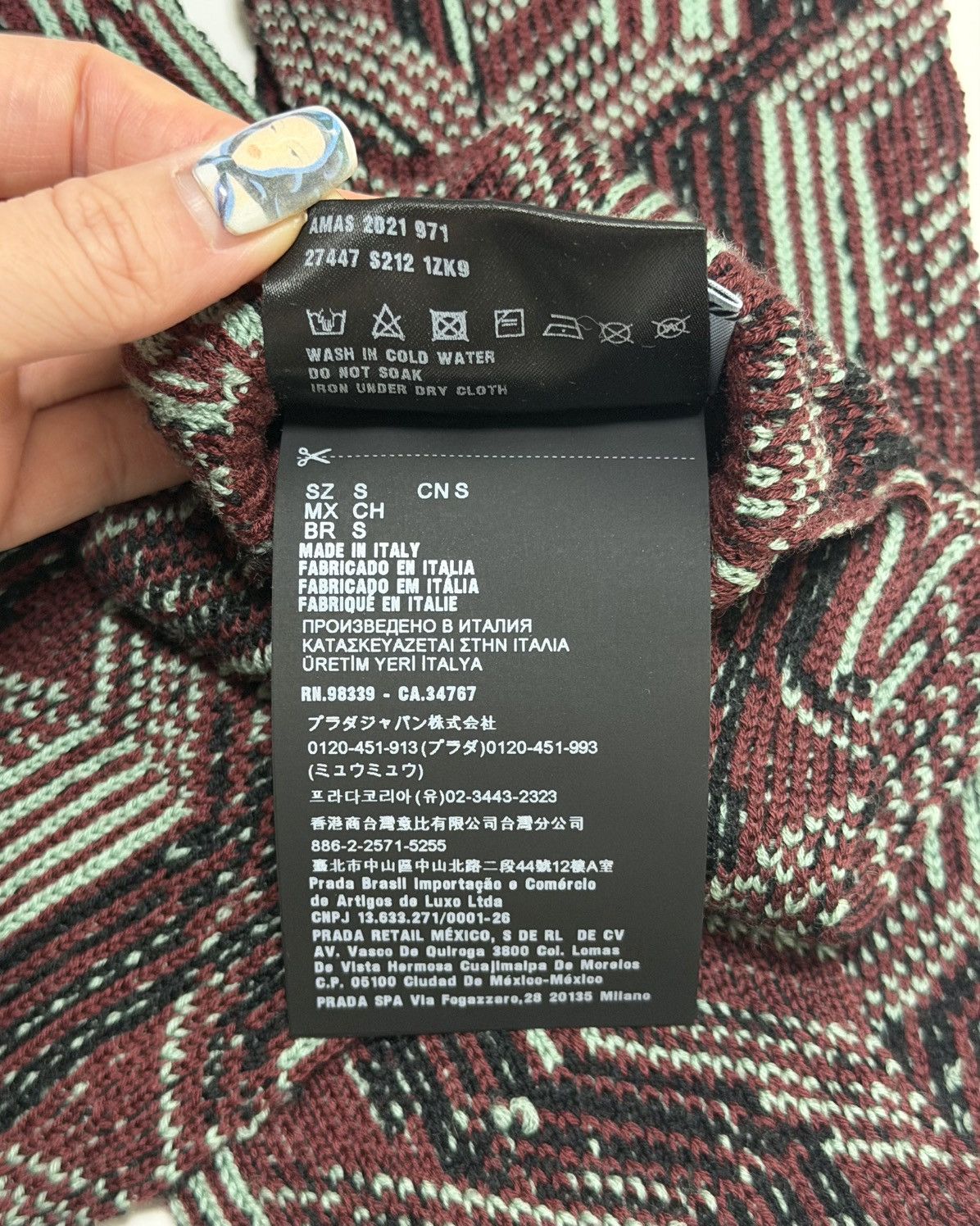 Prada PRADA F/W 2021 Long Jacquard Wool Gloves w/ Circle Zip Pouch Size ONE SIZE - 6 Thumbnail