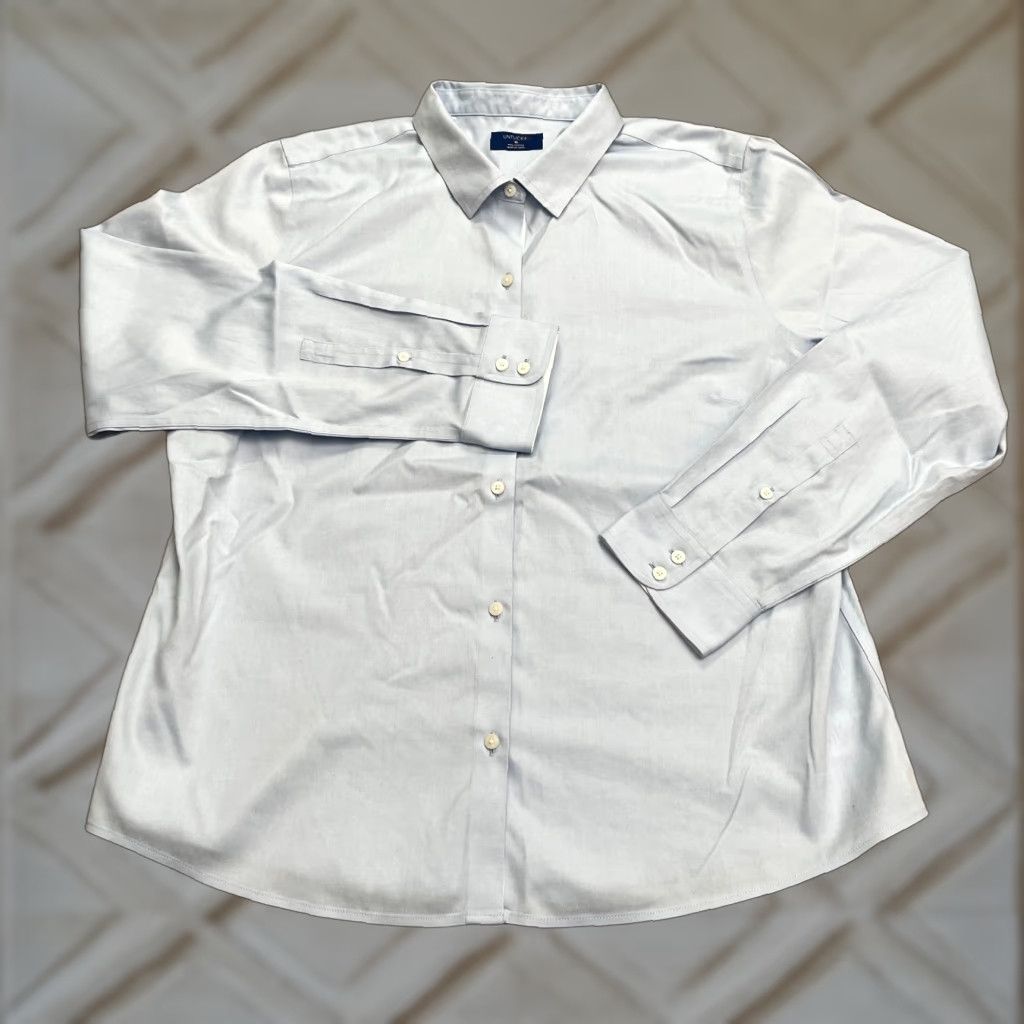 UNTUCKit VINTAGE UNTUCKit Women's Button-Down Shirt 16 Light Blue Cotton Classic Business Casual Long Sleeve Size XXL / US 16-18 / IT 52-54 - 1 Thumbnail