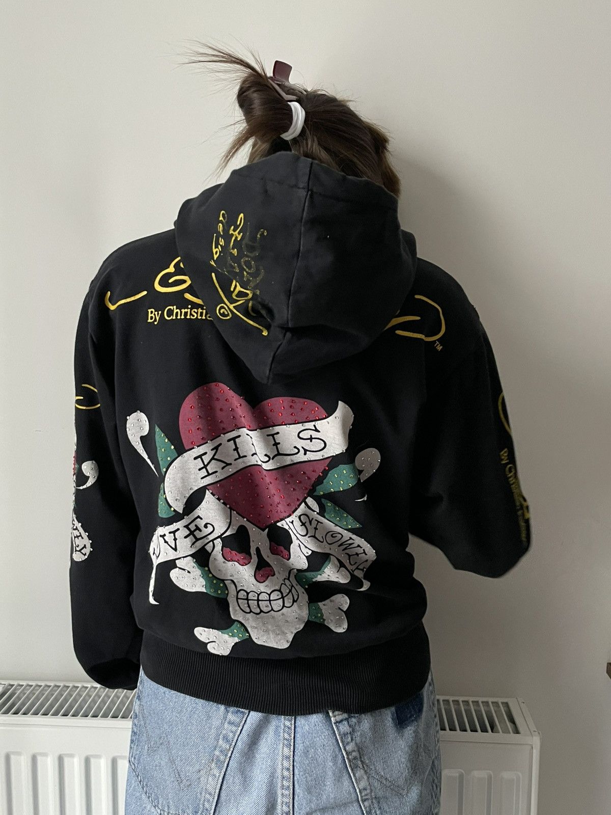 Ed Hardy Vintage Ed Hardy Y2K Strass Tiger 00’s Zip Hoodie Black Size S / US 4 / IT 40 - 3 Thumbnail