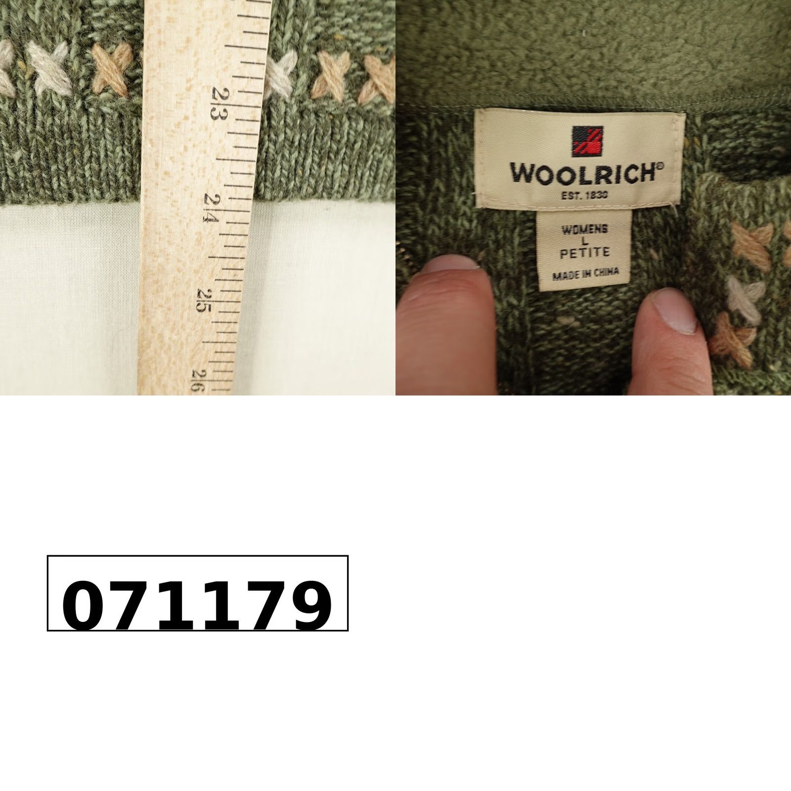 Vintage Woolrich Sweater Women Large Petite Green 1/4 Zip Sage Heather Wool Pullover Size L / US 10 / IT 46 - 8 Thumbnail