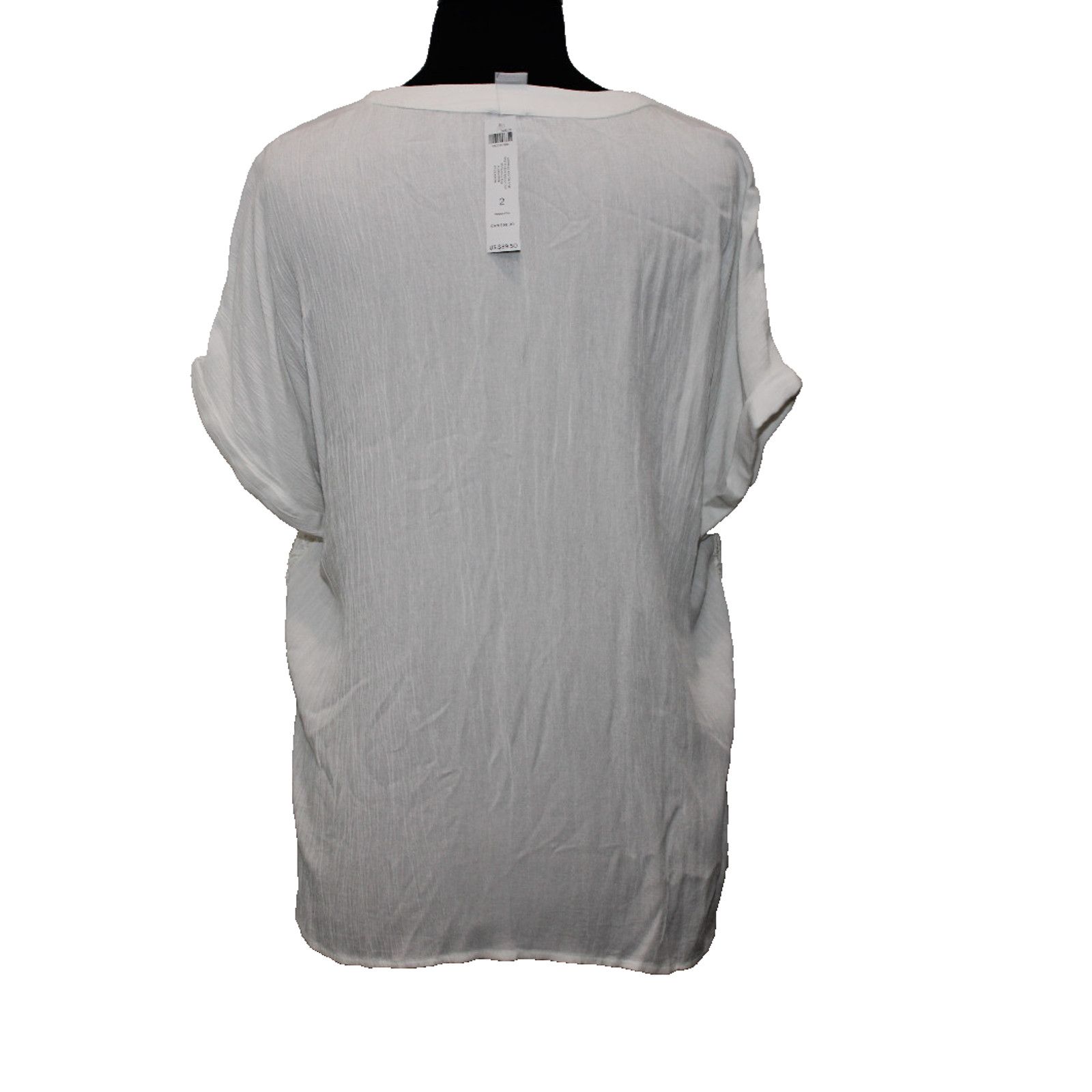 Chicos CHICO'S Crinkle Boho Alabaster Fairy Crochet Lace Top 2 $90 Size XL / US 12-14 / IT 48-50 - 3 Thumbnail