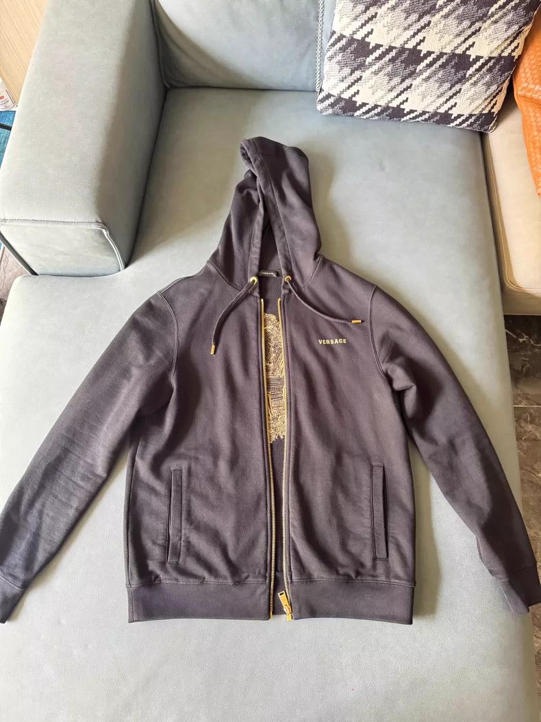 Versace Versace Men's Dark Gray Hoodie Sweatshirt - dmc Size US L / EU 52-54 / 3 - 1 Thumbnail
