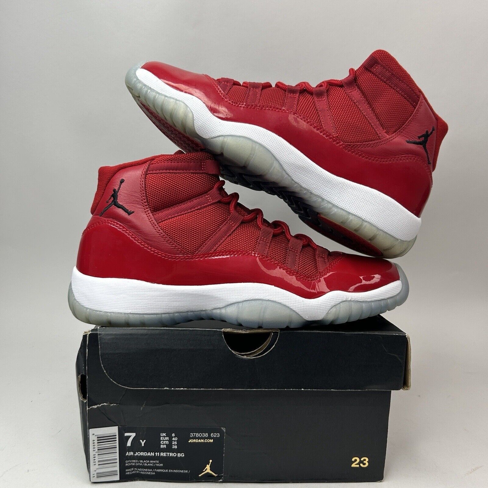 Jordan Brand Nike Air Jordan 11 XI Retro GS “Win Like 96/Gym Red” 2023 Size US 8.5 / IT 38.5 - 1 Thumbnail