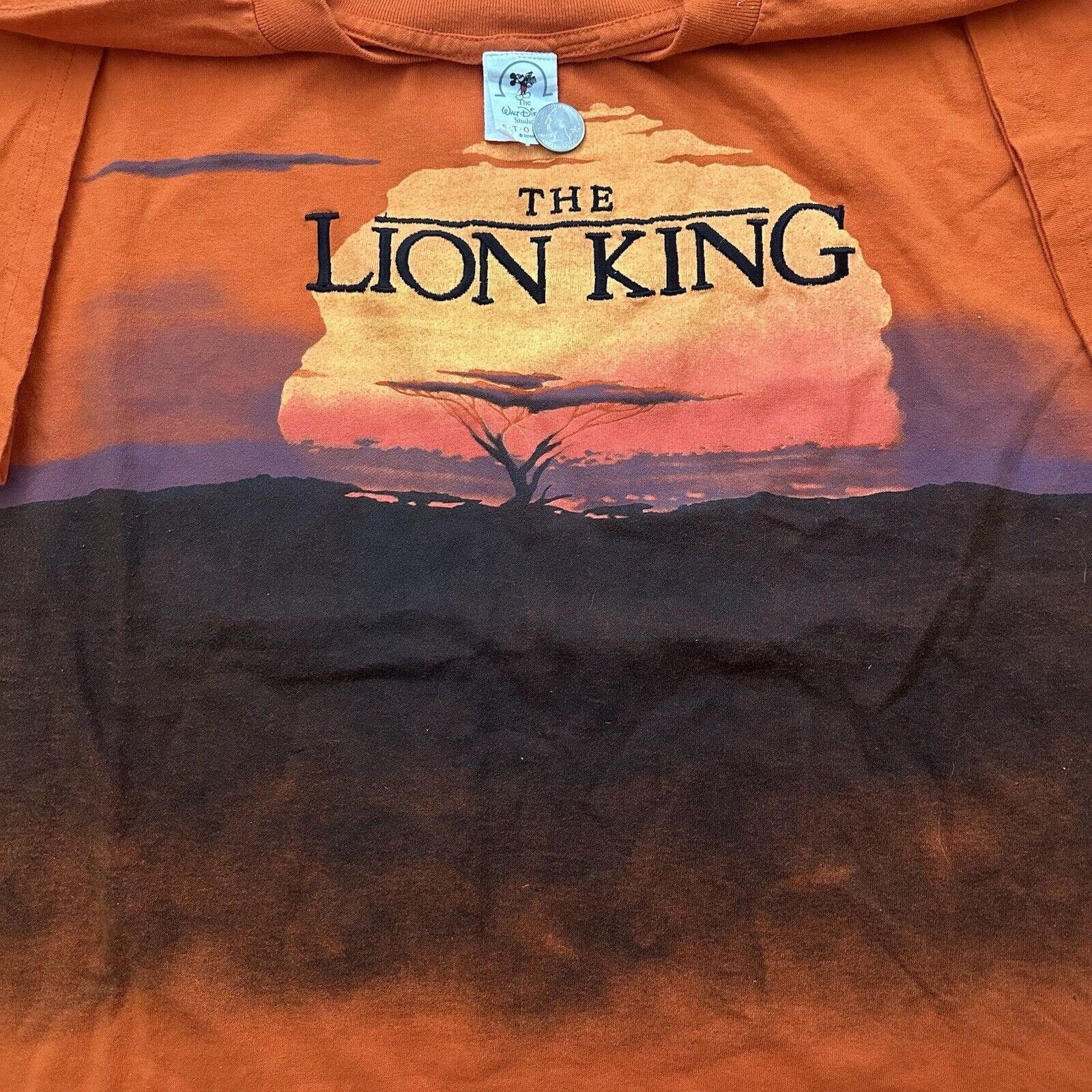 image of Vintage 90's Disney The Lion King Movie All Over Print Tee in Orange, Men's (Size 2XL)