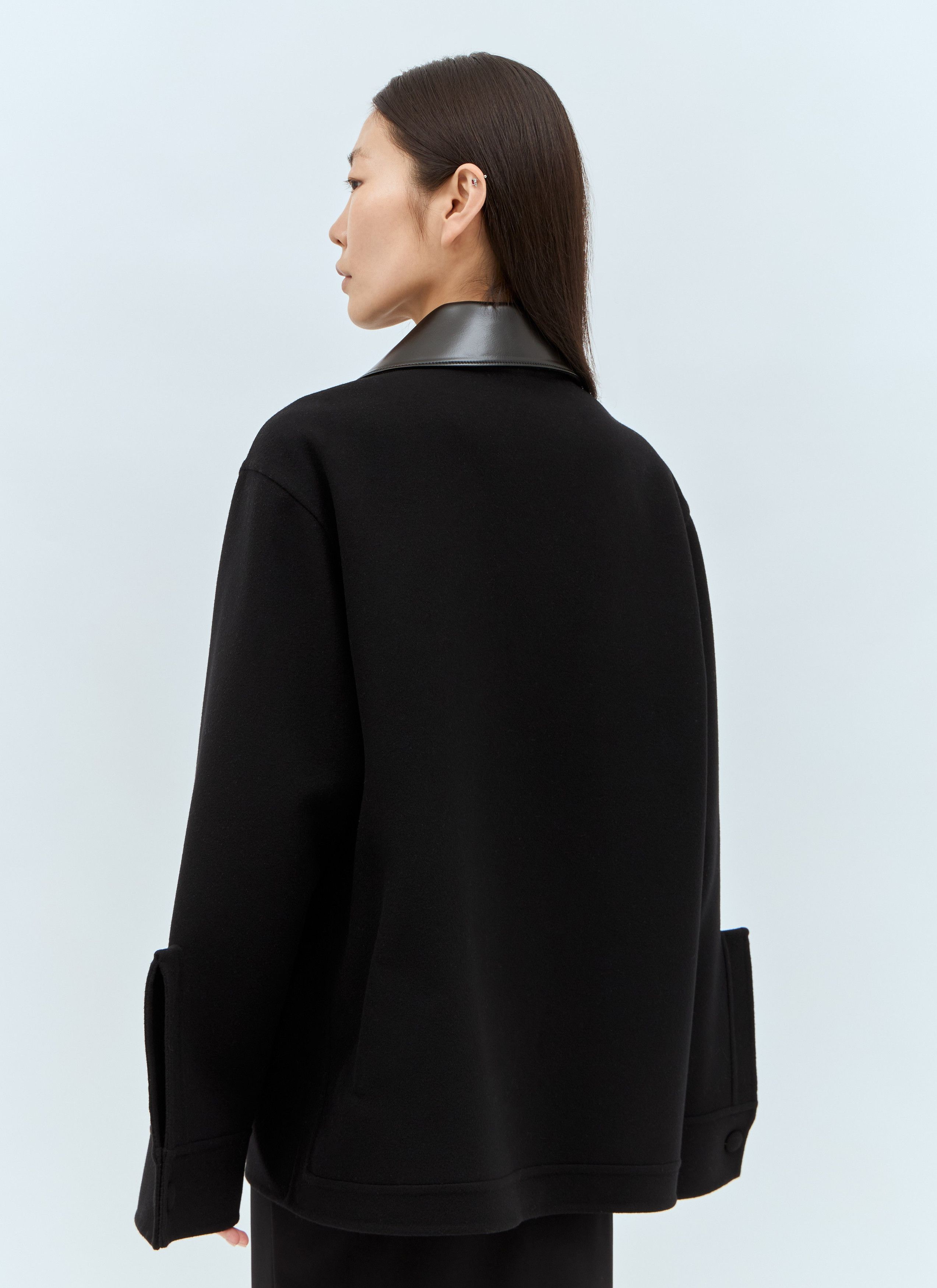 Jil Sander o1w1db10825 Wool Over Shirt in Black Size S / US 4 / IT 40 - 2 Thumbnail