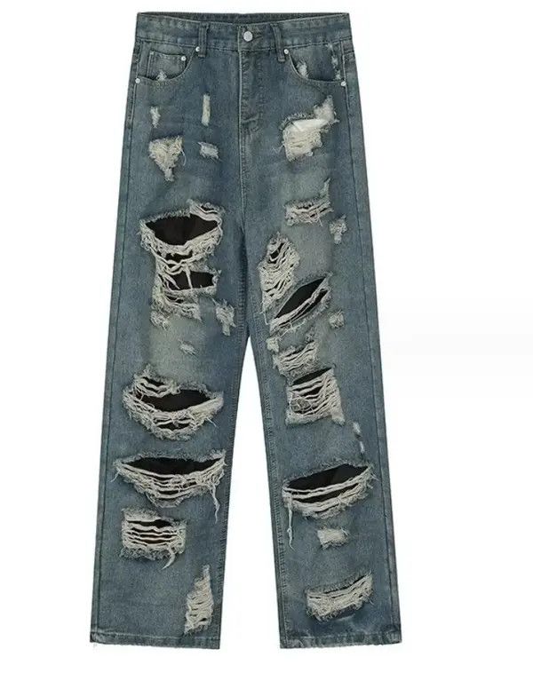 VIBE High Street Beggar Distressed Micro Flare Wide Leg Jeans Size US 32 / EU 48 - 5 Thumbnail