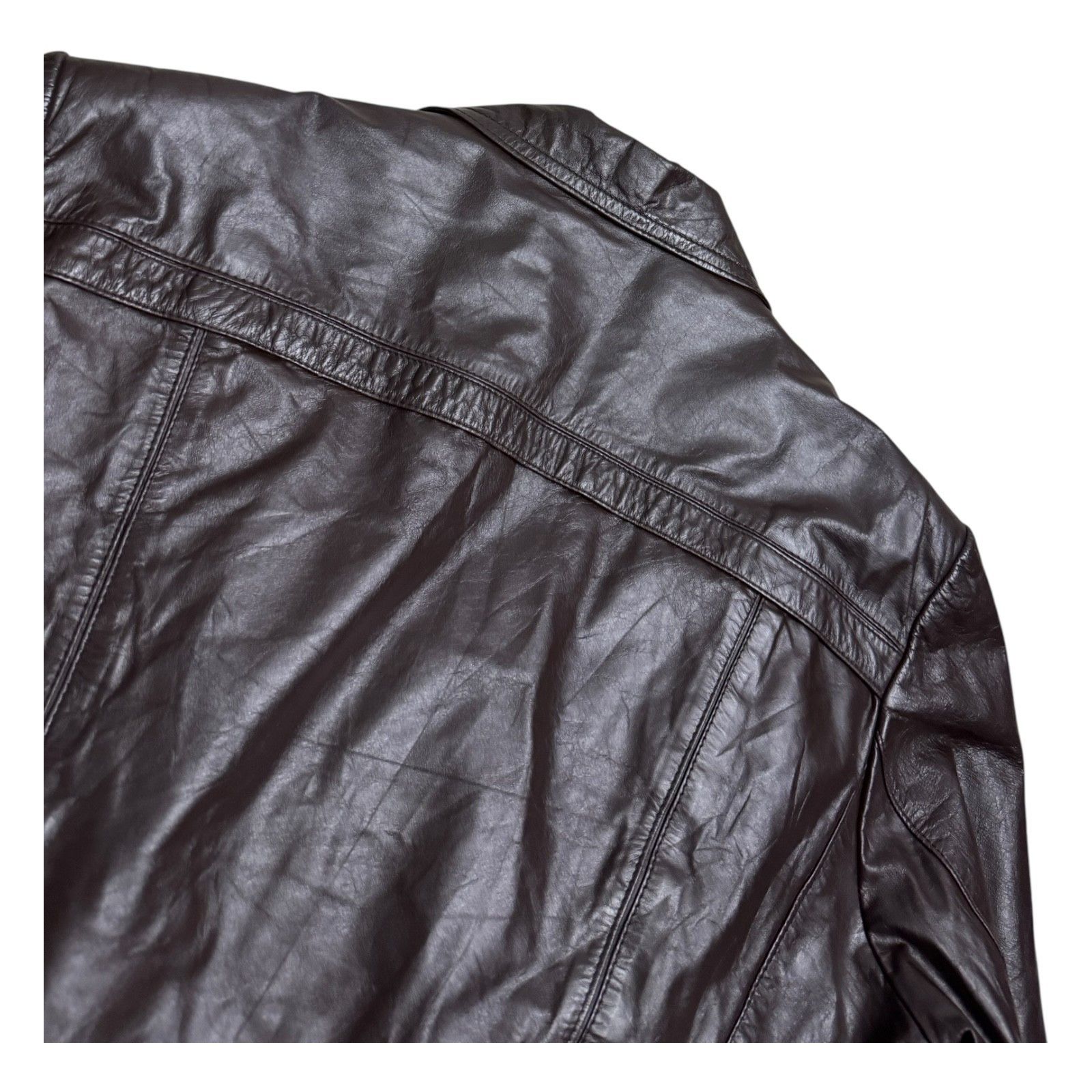 Vintage BERMANS Vintage Leather Fur Retro 80s Leather Coat Large Size US L / EU 52-54 / 3 - 7 Thumbnail