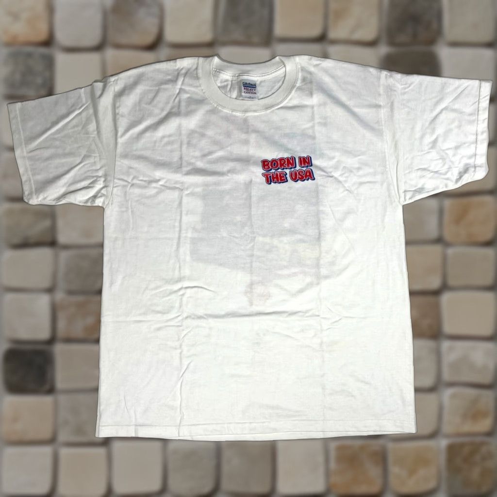 Gildan VINTAGE Born in the USA Shell Petroleum Gildan Heavy Cotton T-Shirt Mens XL White 2000s USA Cars Double-Sided/NOS Size US XL / EU 56 / 4 - 1 Thumbnail