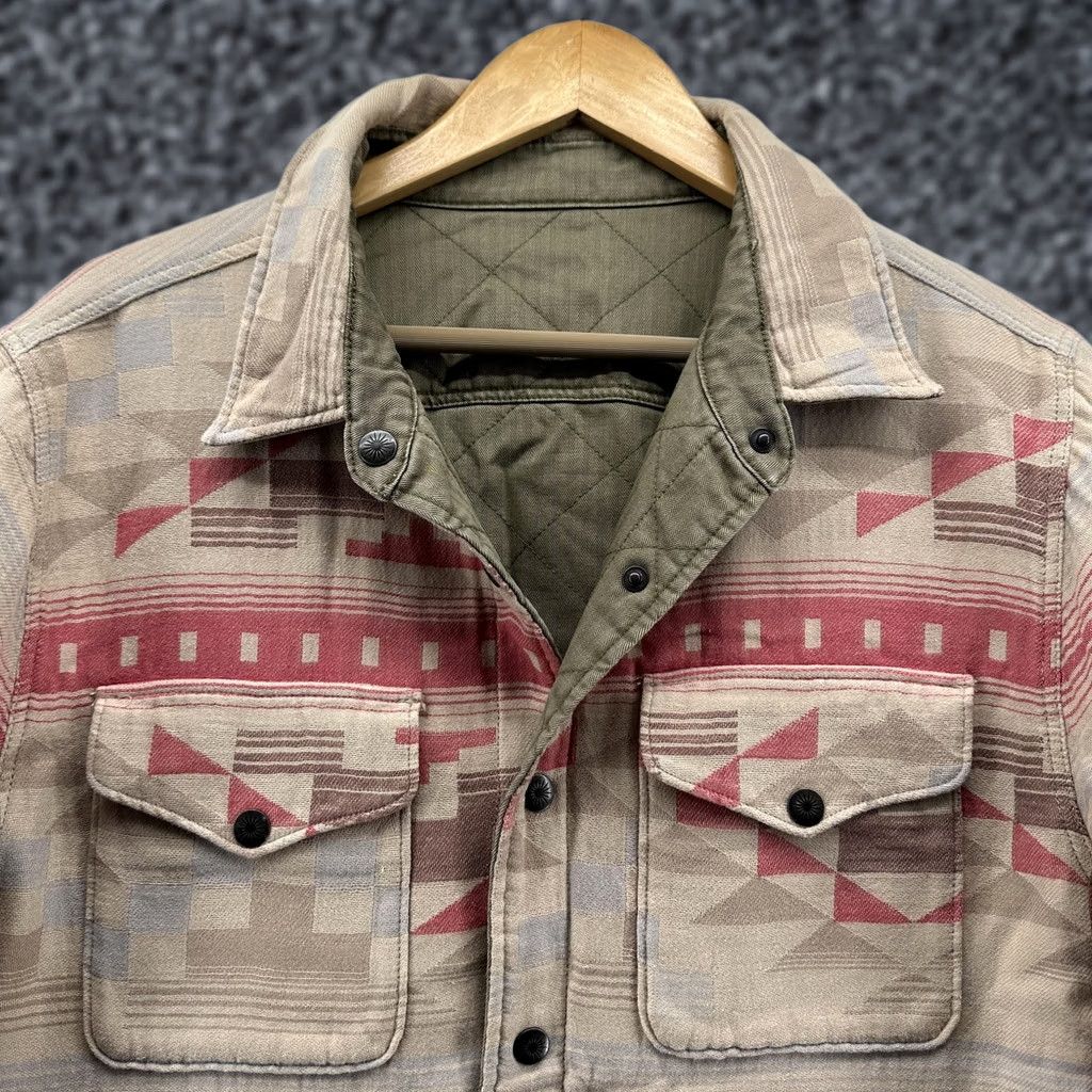 Faherty Faherty Quilted Jacket Mens XL Beige Reversible Southwestern Geometric Wool? No Wool? Size US XL / EU 56 / 4 - 1 Thumbnail
