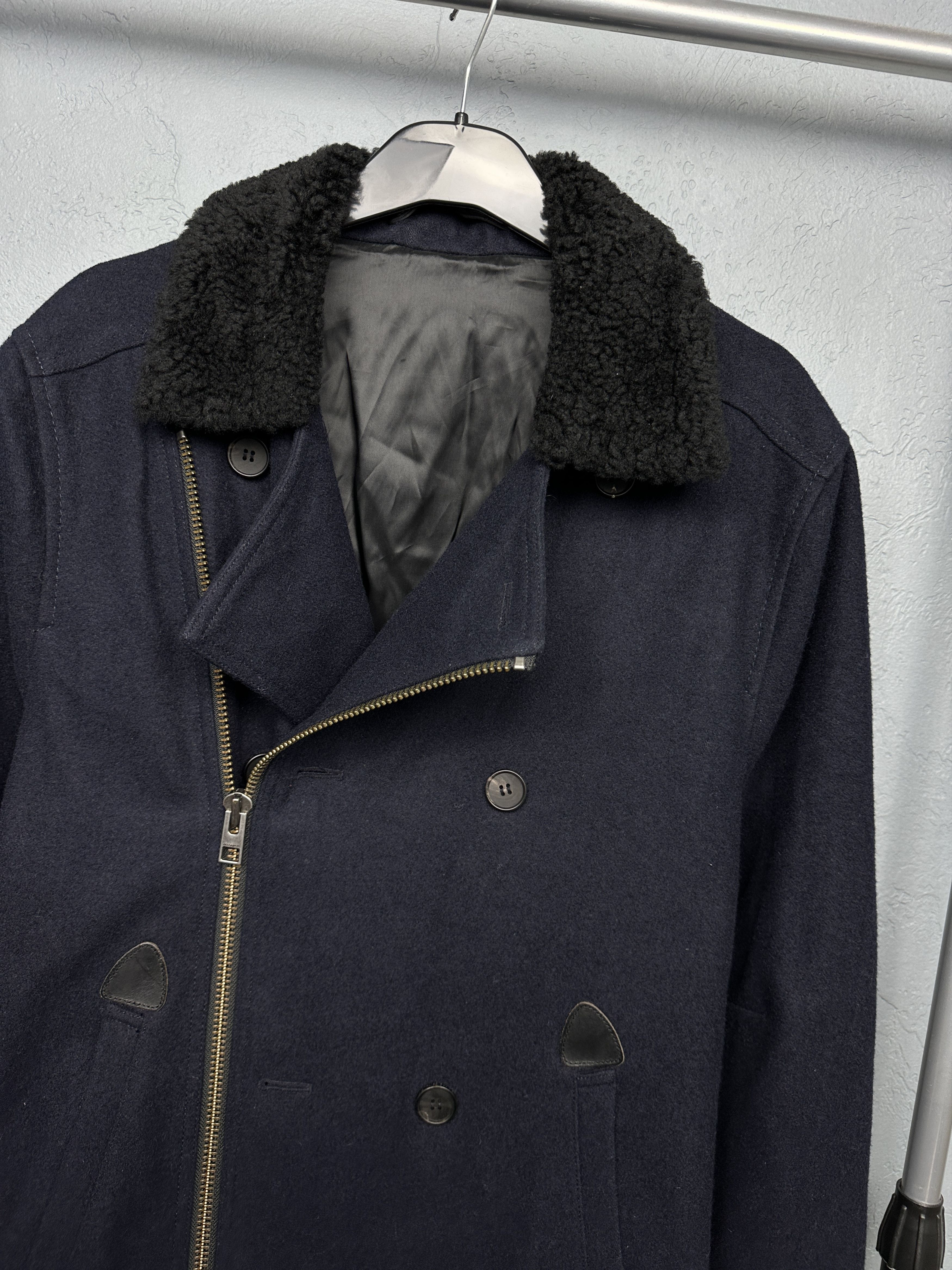 Allsaints Allsaints Mens Kotova Wool Pea Coat Jacket Size US XL / EU 56 / 4 - 2 Thumbnail