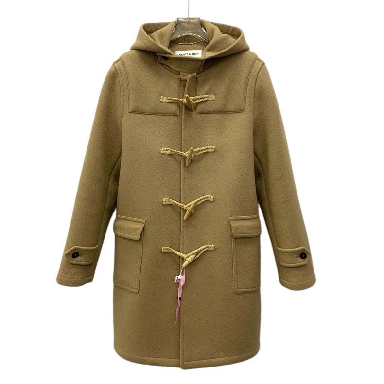 Saint Laurent Paris Saint Laurent Paris size 44 Brown Horn Button Wool Hooded Size L / US 10 / IT 46 - 1 Thumbnail