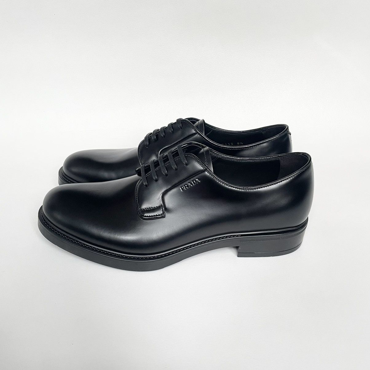 Prada Black Leather Derby Shoes Size US 9.5 / EU 42-43 - 1 Thumbnail