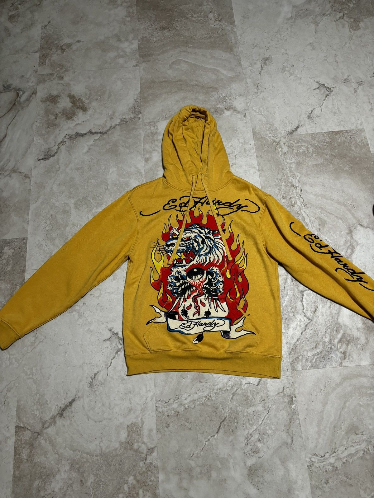 Ed Hardy Yellow Ed Hardy Hoodie With Front & Back Design Size US S / EU 44-46 / 1 - 5 Thumbnail
