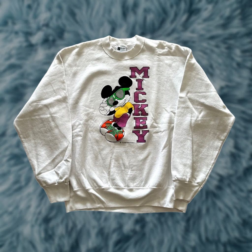 Disney VINTAGE Disney Mickey Mouse Sweatshirt Size Large White RARE 80s Sweater Unisex Size US L / EU 52-54 / 3 - 1 Thumbnail