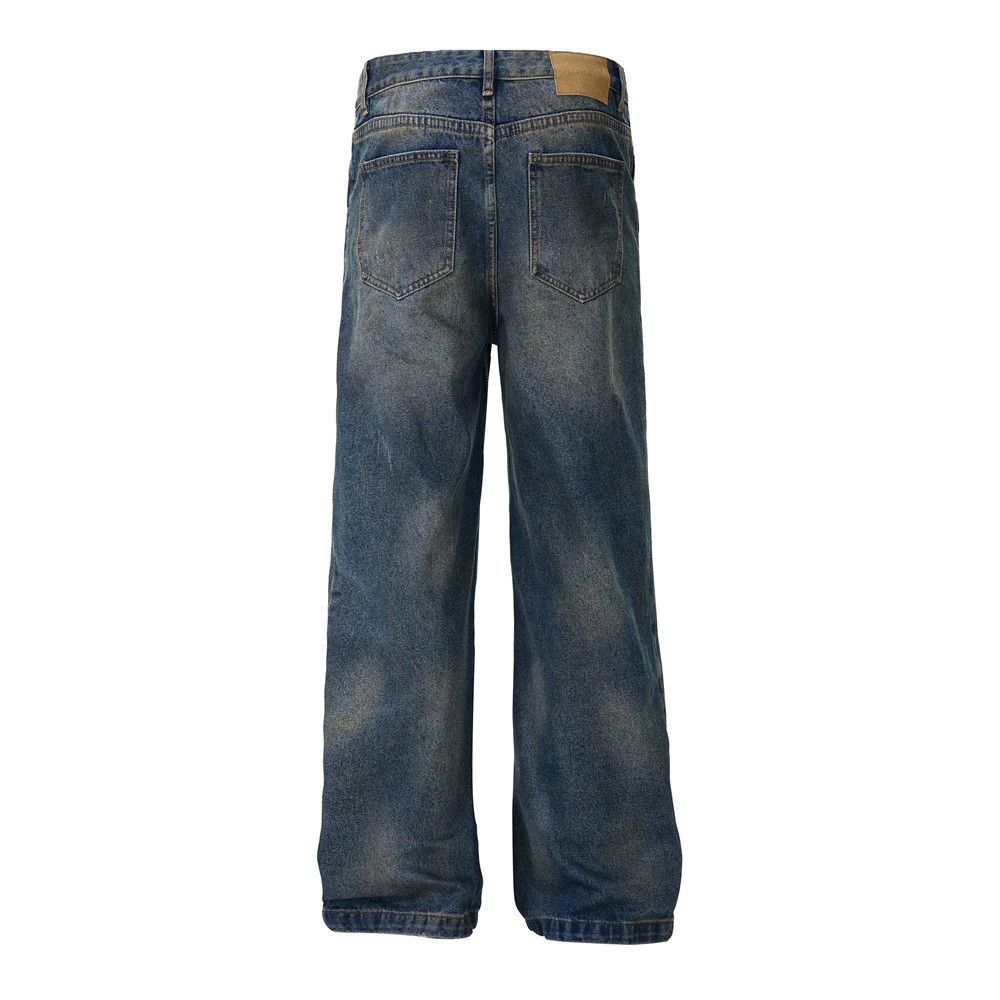 Vintage Men's punk wide-leg casual washed dirty loose jeans Size US 32 / EU 48 - 2 Thumbnail