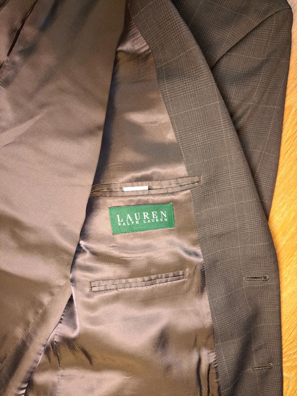 Polo Ralph Lauren Ralph Lauren Sport Coat Mens 44L Long Brown Wool Glen Plaid Size 44L - 8 Thumbnail