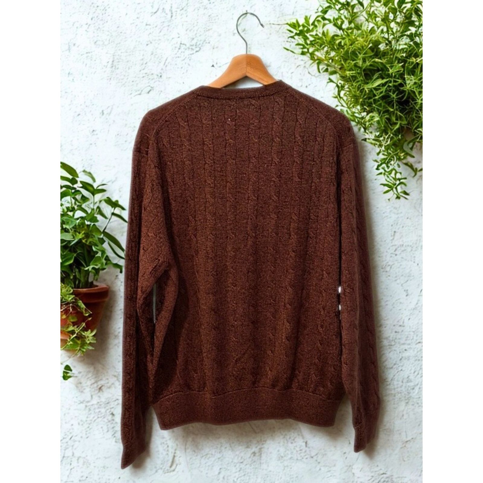 Peter Millar Peter Millar Brown Red Cable Knit Sweater M Luxe Blend Flaw Size US M / EU 48-50 / 2 - 4 Thumbnail
