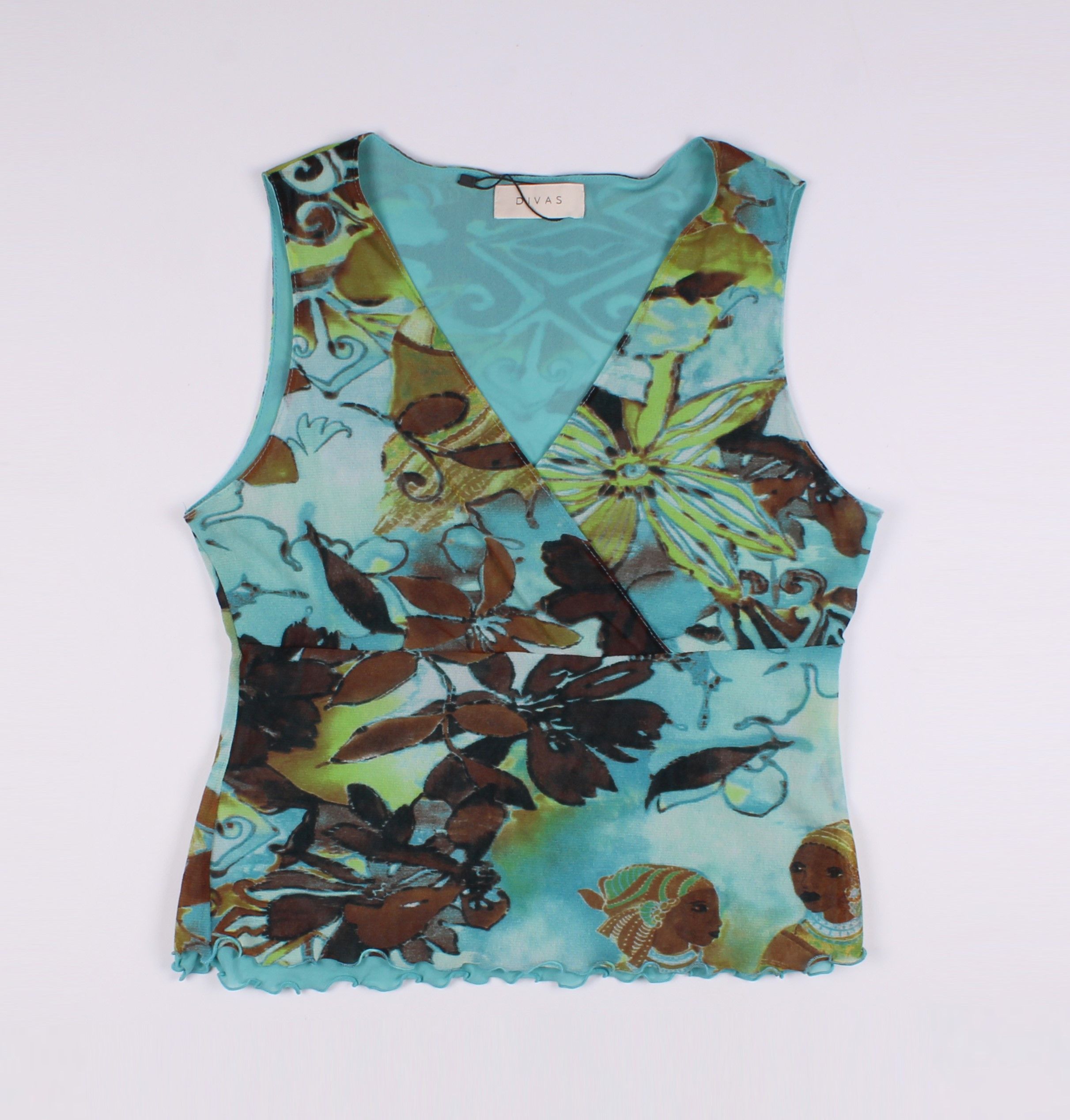 Vintage Vintage Y2K Divas Mesh Printed Top Size L / US 10 / IT 46 - 4 Thumbnail
