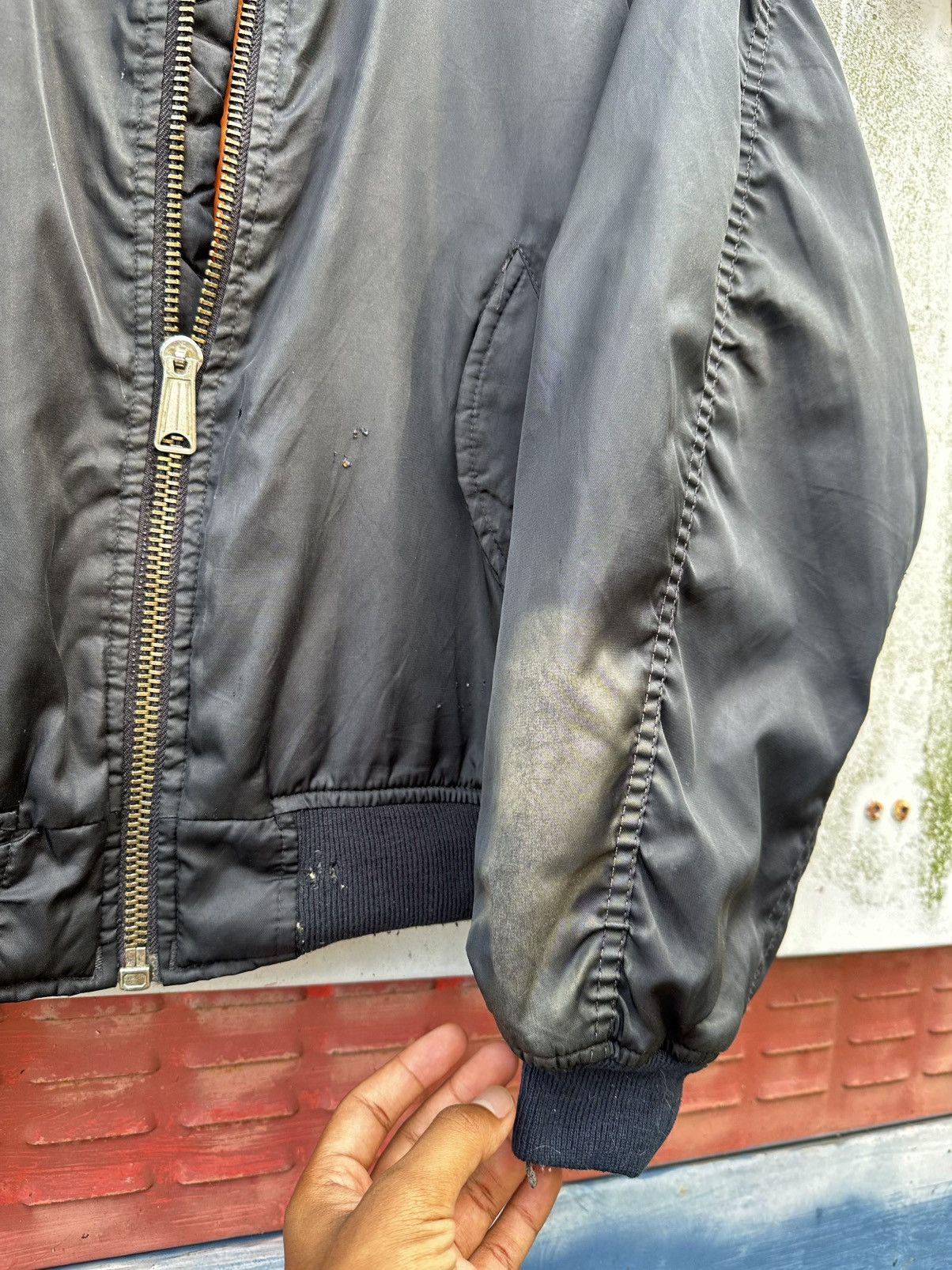 Vintage 🪖Vintage THRASHED Bosch MA-1 Bomber Jacket Size US M / EU 48-50 / 2 - 9 Thumbnail