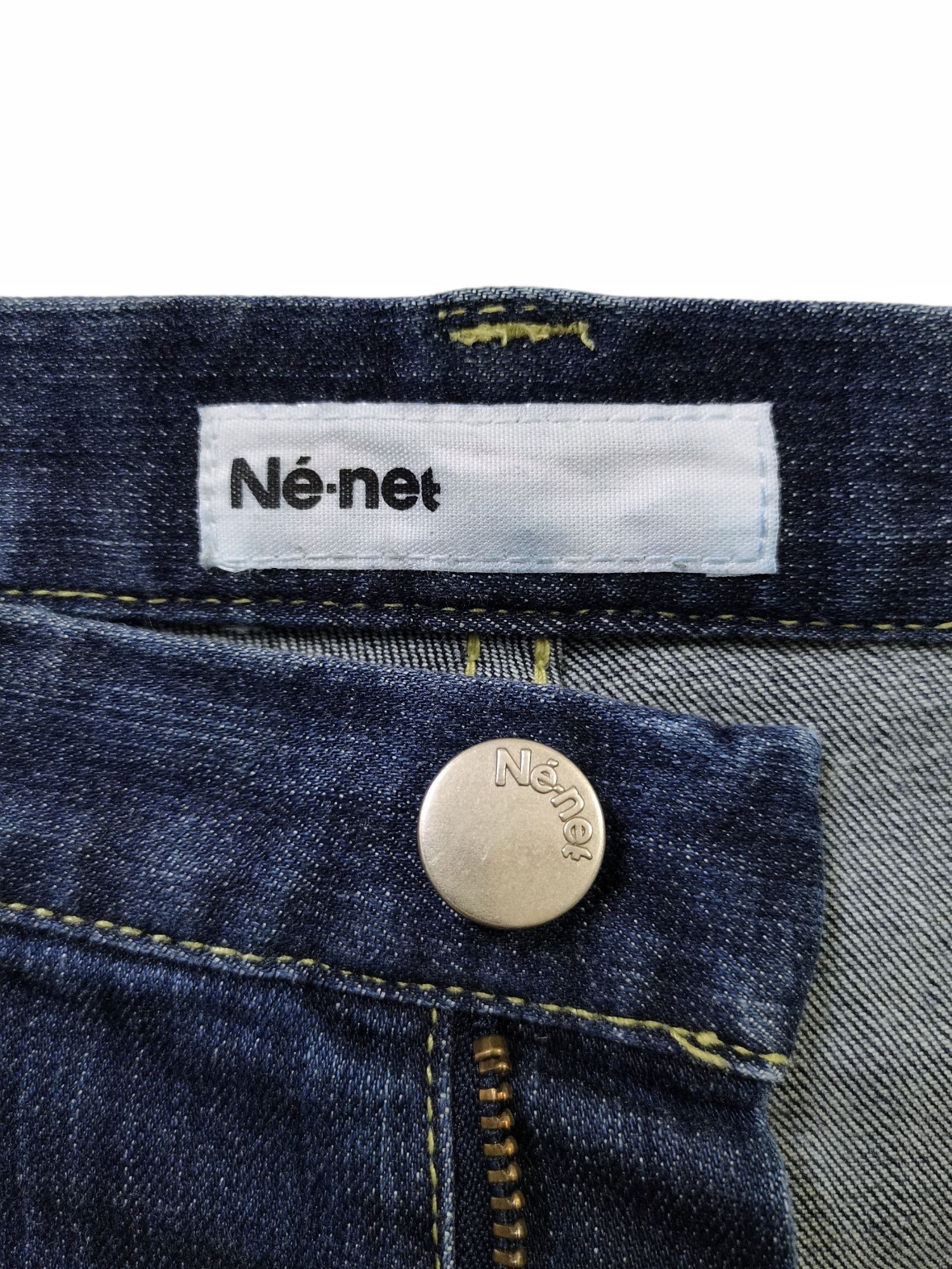 Issey Miyake × Ne-Net NE-NET ISSEY MIYAKE DROP CROTCH JEANS EMBROIDERY DESIGN RARE Size US 29 - 21 Thumbnail