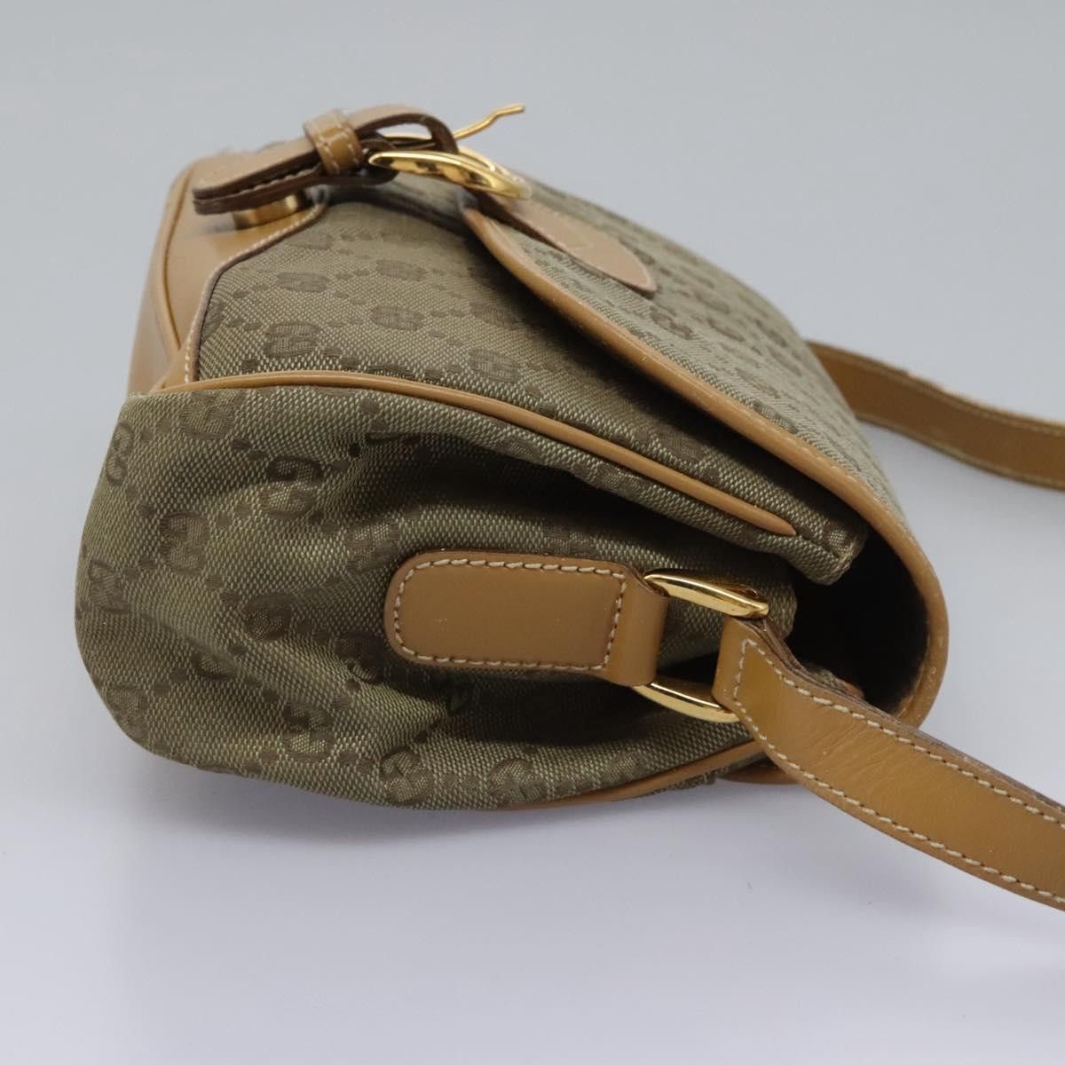 Gucci GUCCI GG Canvas Shoulder Bag Beige Gold Size ONE SIZE - 4 Thumbnail