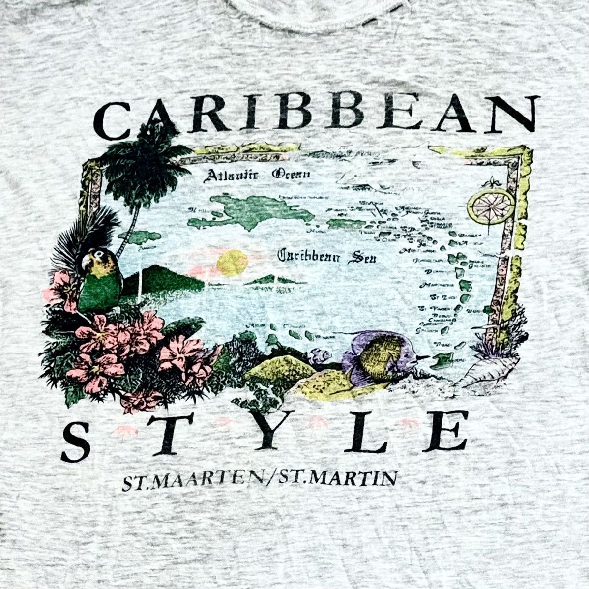 Vintage VINTAGE PAPER THIN THRASHED CARIBBEAN TEE! Size US L / EU 52-54 / 3 - 1 Thumbnail