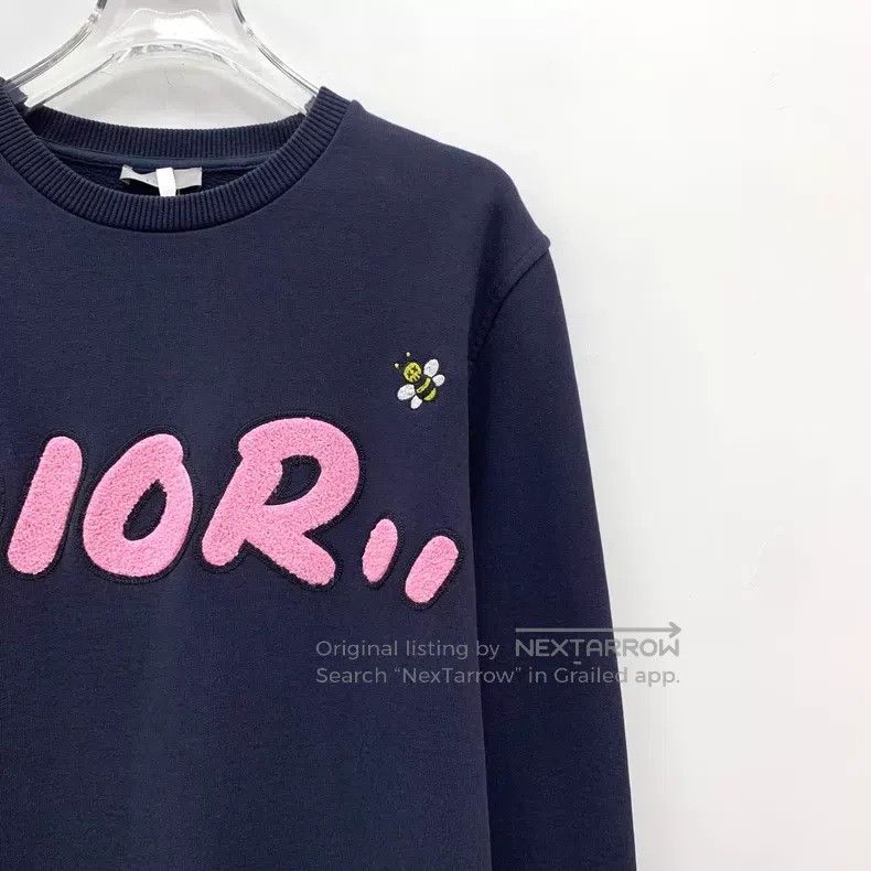 Dior Dior Dark blue logo letter plush cotton round-neck long-sl Size US XXS / EU 40 - 3 Thumbnail