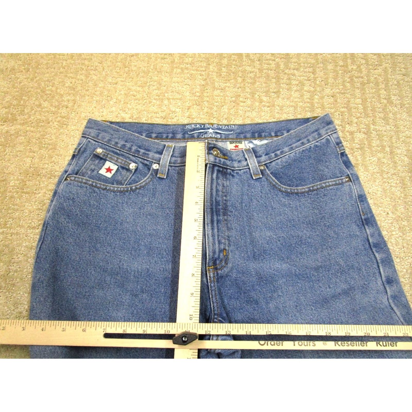 Vintage Vintage Rocky Mountain Jeans Women 32x34 Blue Straight Western Pants Light Wash Size 24" / US 00 / IT 34 - 6 Thumbnail