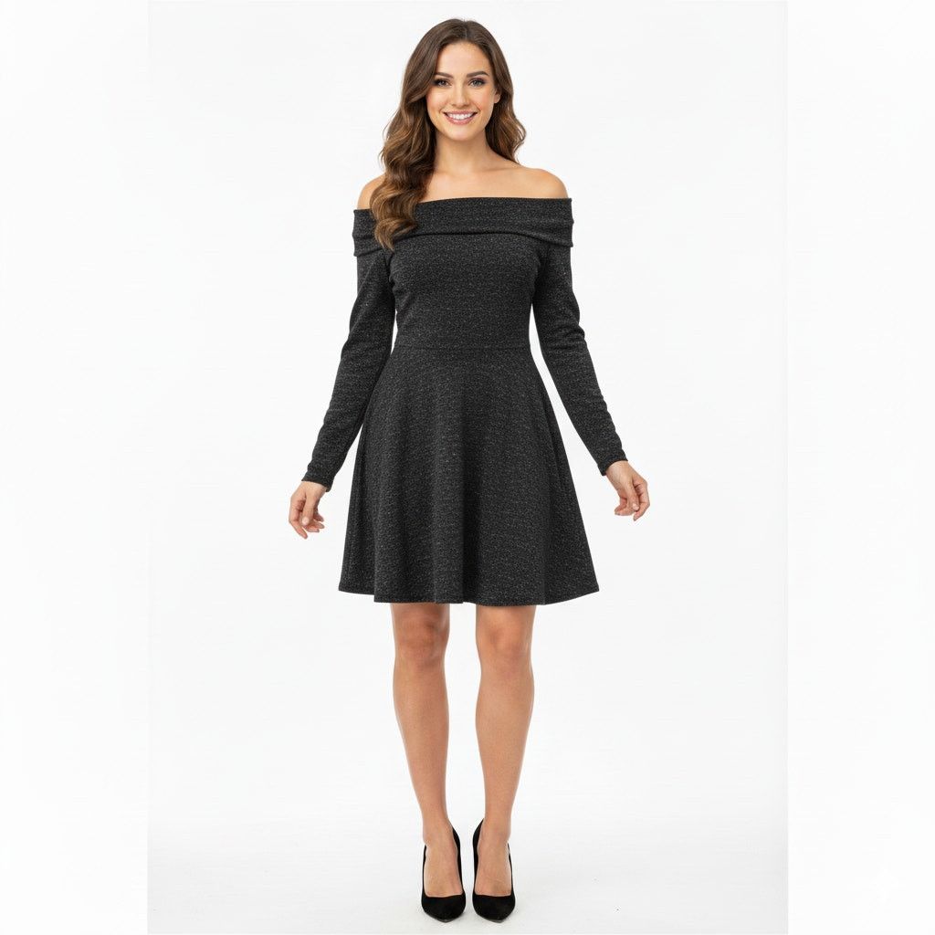 Other Charming Charlie Off-Shoulder A-Line Dress Size L / US 10 / IT 46 - 1 Thumbnail
