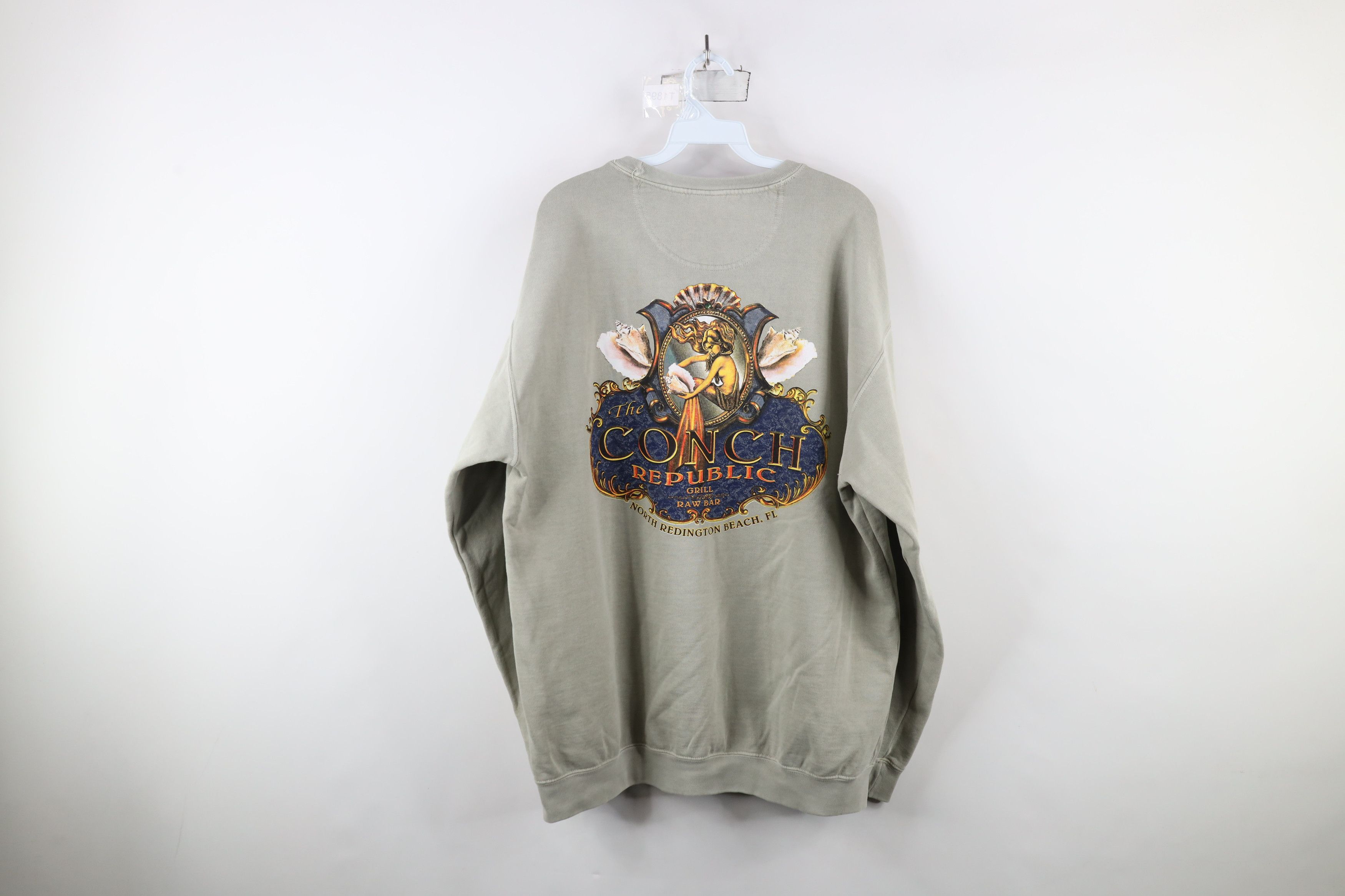 Vintage Vintage 90s The Conch Grill and Raw Bar Sweatshirt Green Size US XL / EU 56 / 4 - 10 Thumbnail