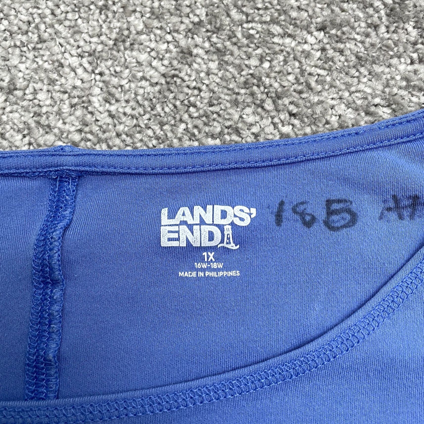 Lands' End Lands' End Oeko-Tex Basic Shirt Women 1X Blue Short Sleeve Round Neck Casual Top Size XL / US 12-14 / IT 48-50 - 4 Thumbnail