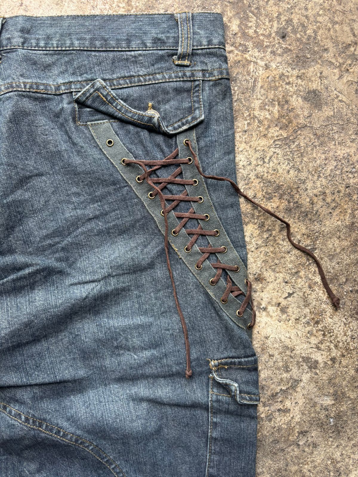 Japanese Brand 2000s In The Attic Japan Lace-Up Flared Jeans Size US 32 / EU 48 - 4 Thumbnail