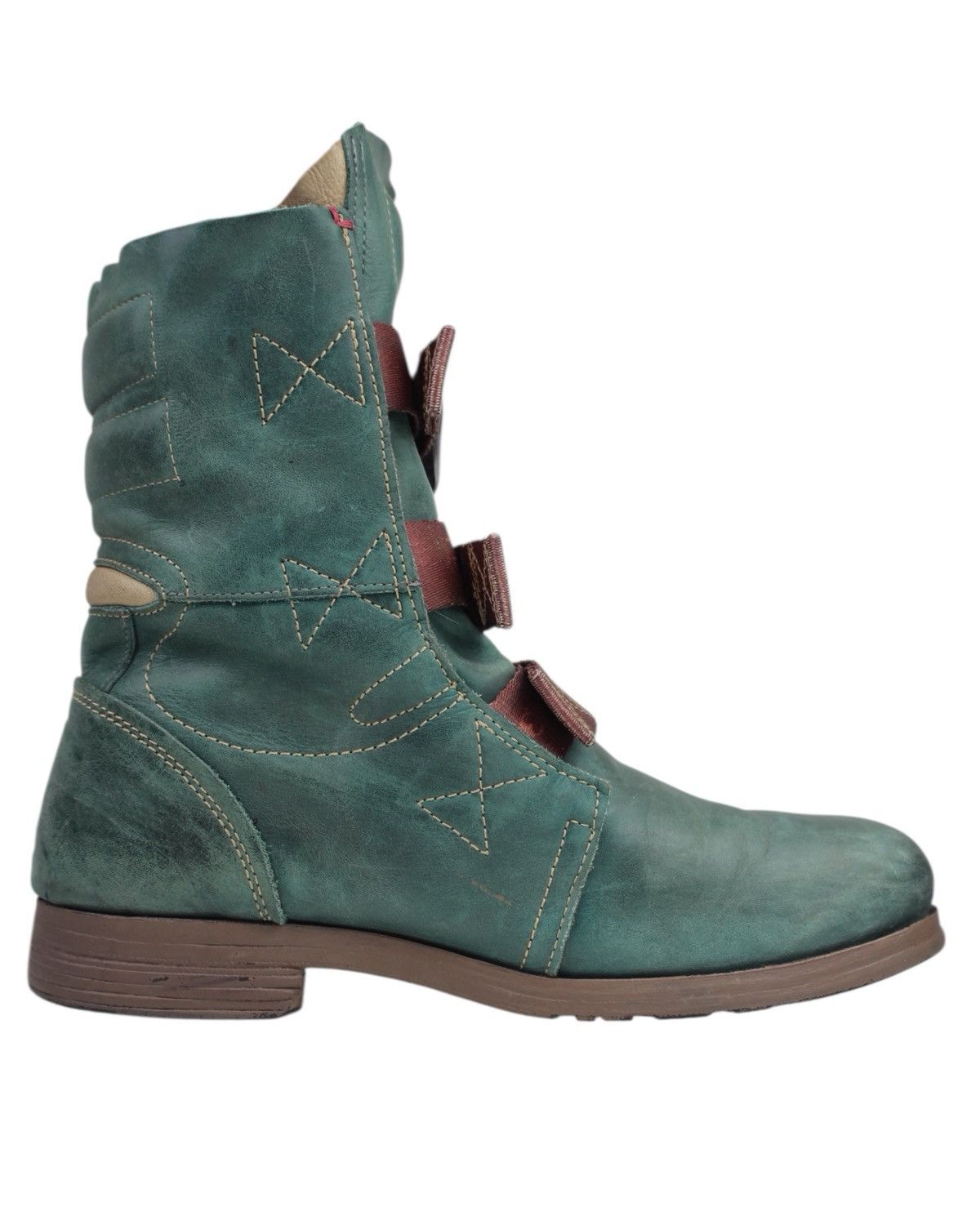 Fly London 2000S FLY LONDON TRIPLE FURY TEAL GREEN LEATHER BOOTS Size US 8 / EU 41 - 5 Thumbnail