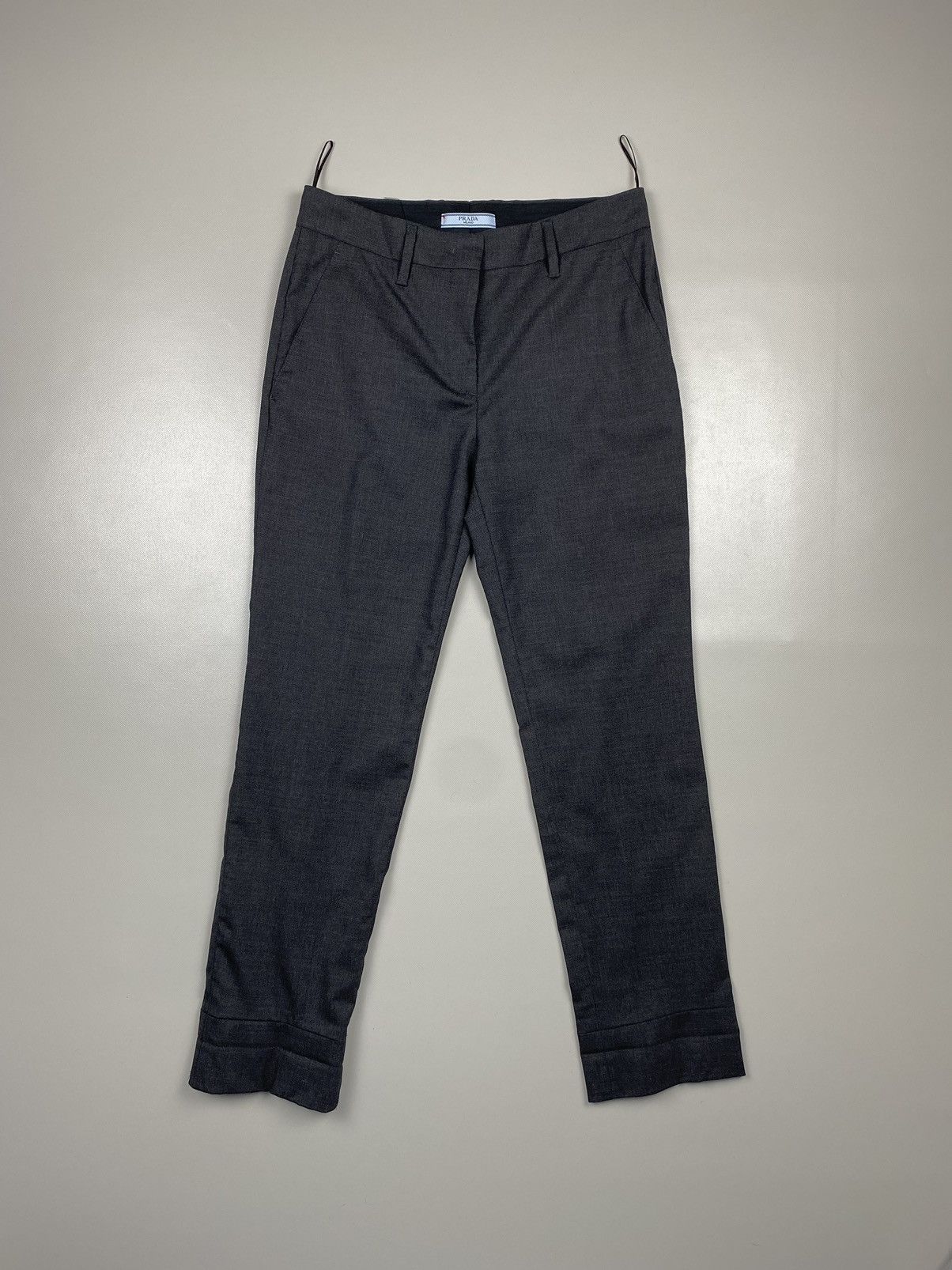 Prada Prada Women’s Black Tab Wool Trousers Pants Size 26" / US 2 / IT 38 - 2 Thumbnail