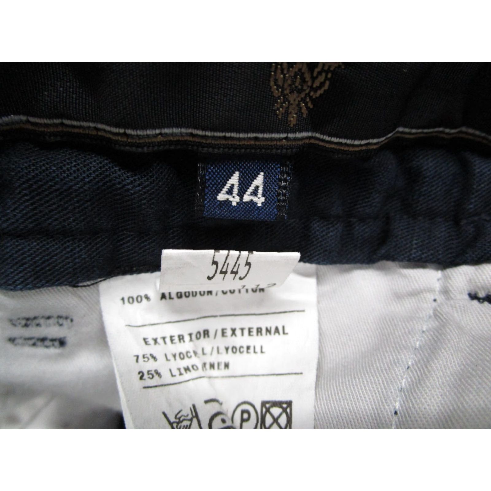 Vintage VINTAGE Caramelo Pants Mens 44 Navy Blue Linen Lyocell Chino Flat Front Casual 32x34 Mens Pants Size US 44 / EU 60 - 4 Thumbnail