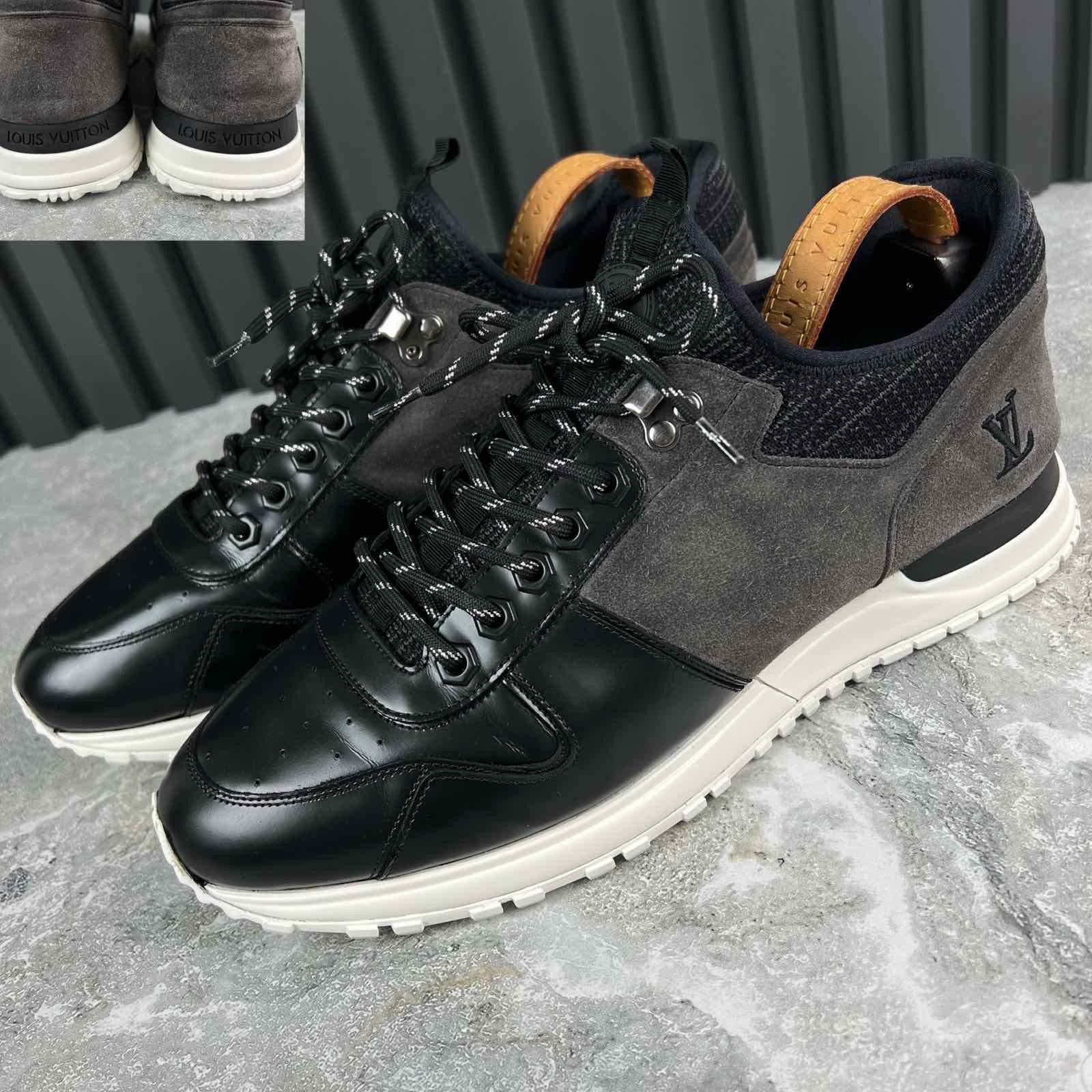 image of Louis Vuitton Run Away Sneakers Leather Suede 9 Lv in Black, Men's (Size 10)