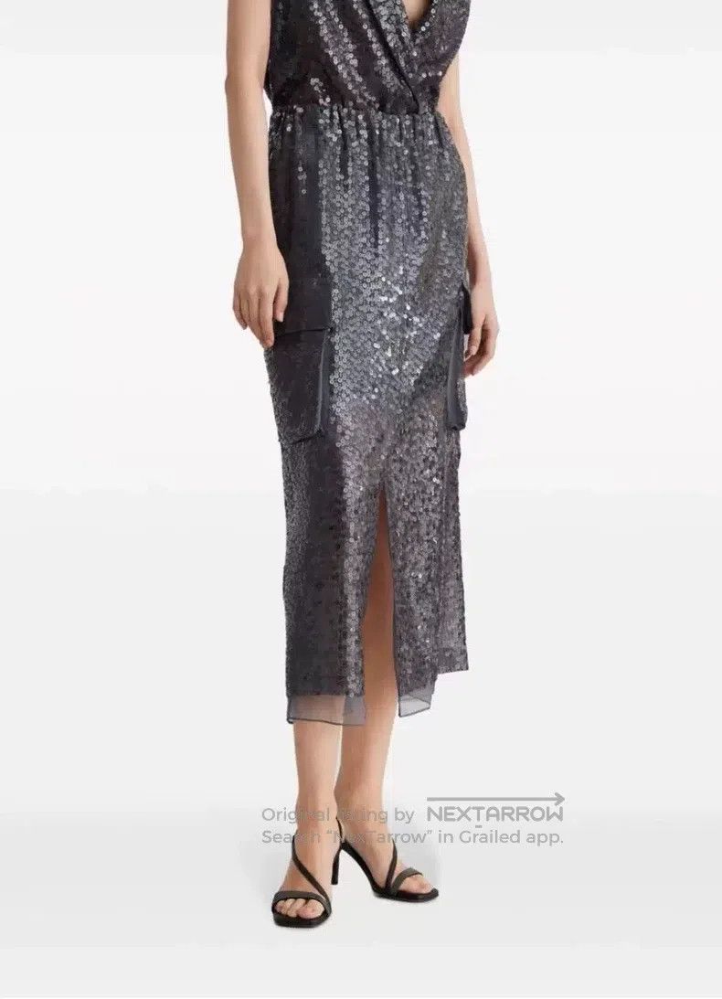 Brunello Cucinelli Brunello Cucinelli Full Sequin Skirt Silk Skirt Size 27" / US 4 / IT 40 - 2 Thumbnail