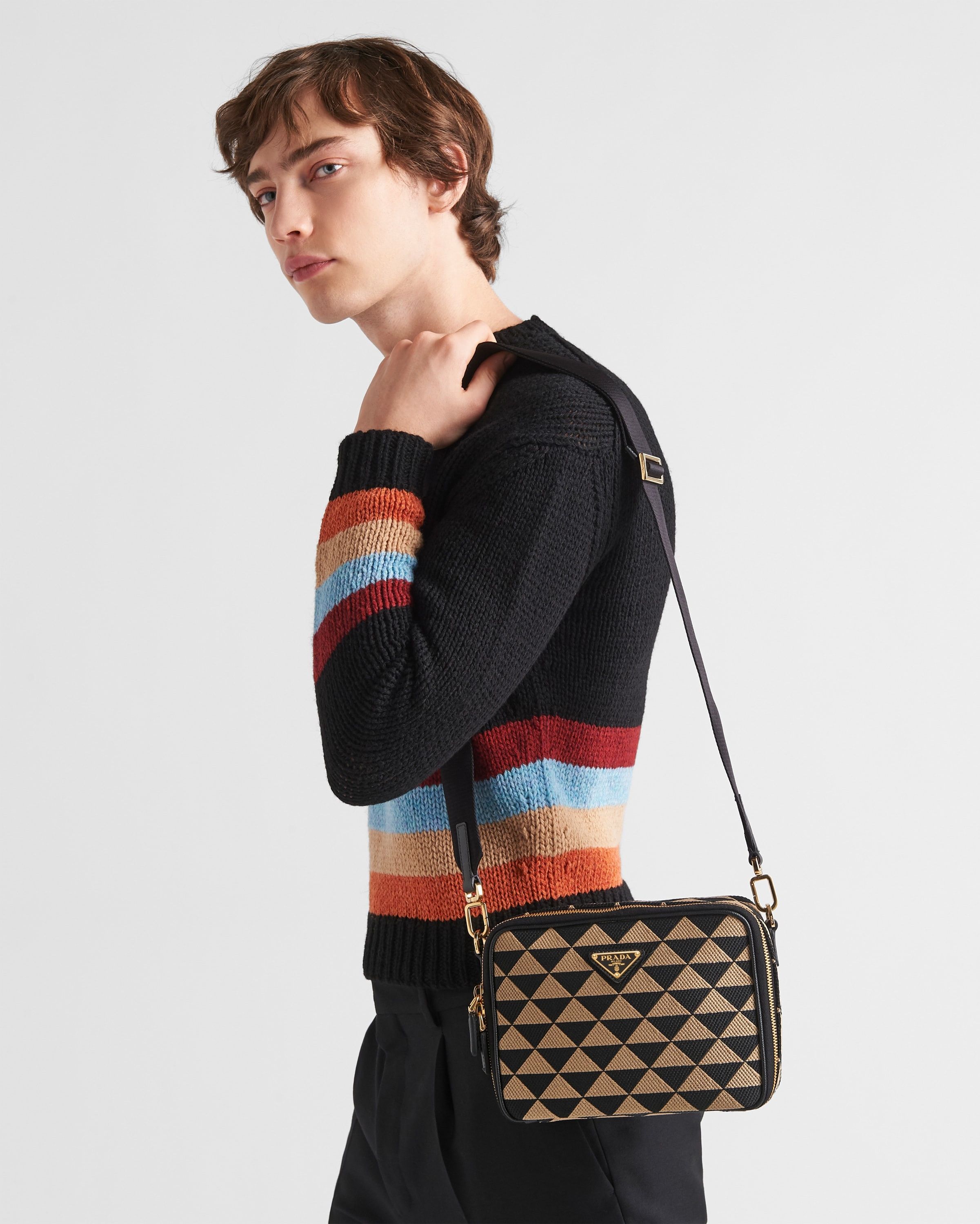 Prada o1bcso1str1025 Size: OS / Jacquard Symbole Bag Black/Beige Size ONE SIZE - 2 Thumbnail