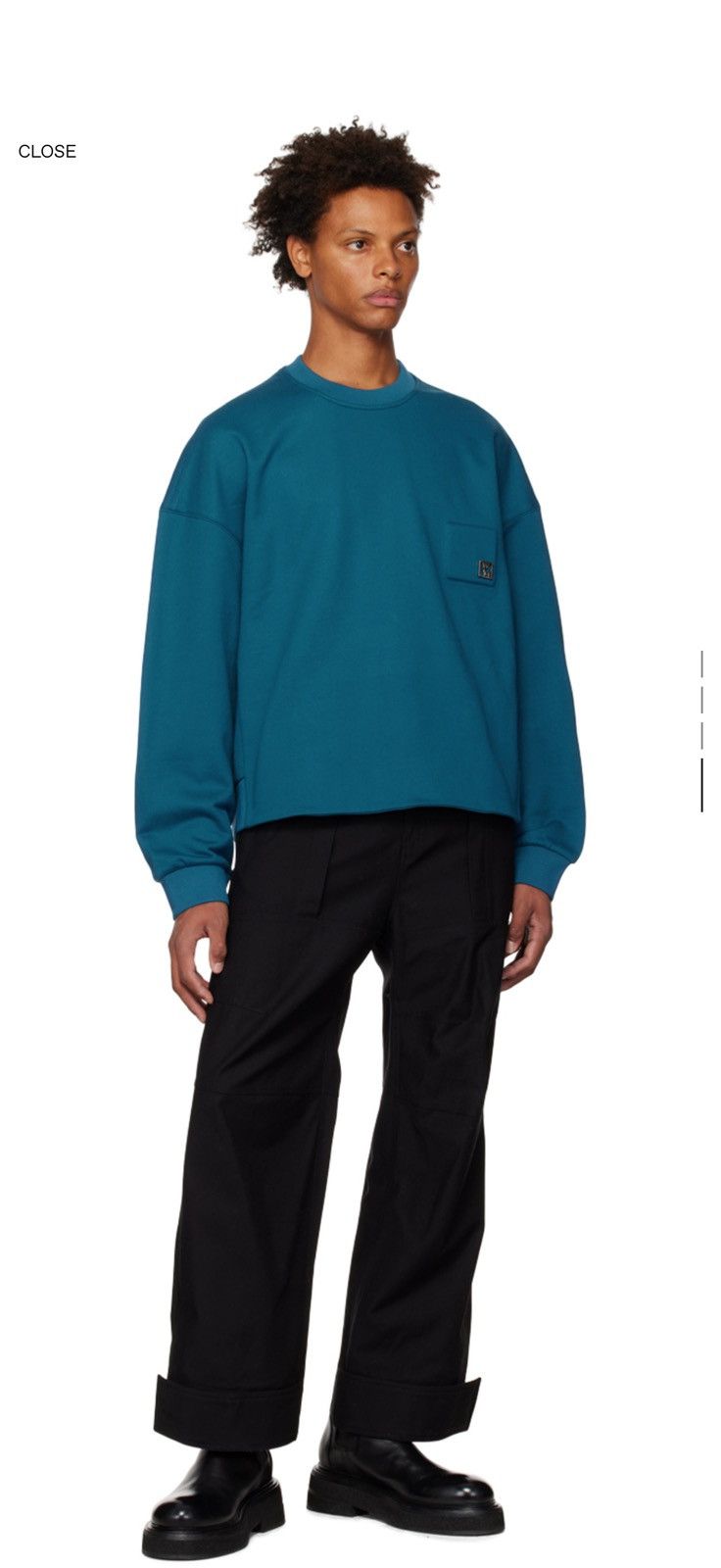 Wooyoungmi Wooyoungmi SS23 Logo Patch Crewneck Sweatshirt Teal Paris Size US S / EU 44-46 / 1 - 1 Thumbnail