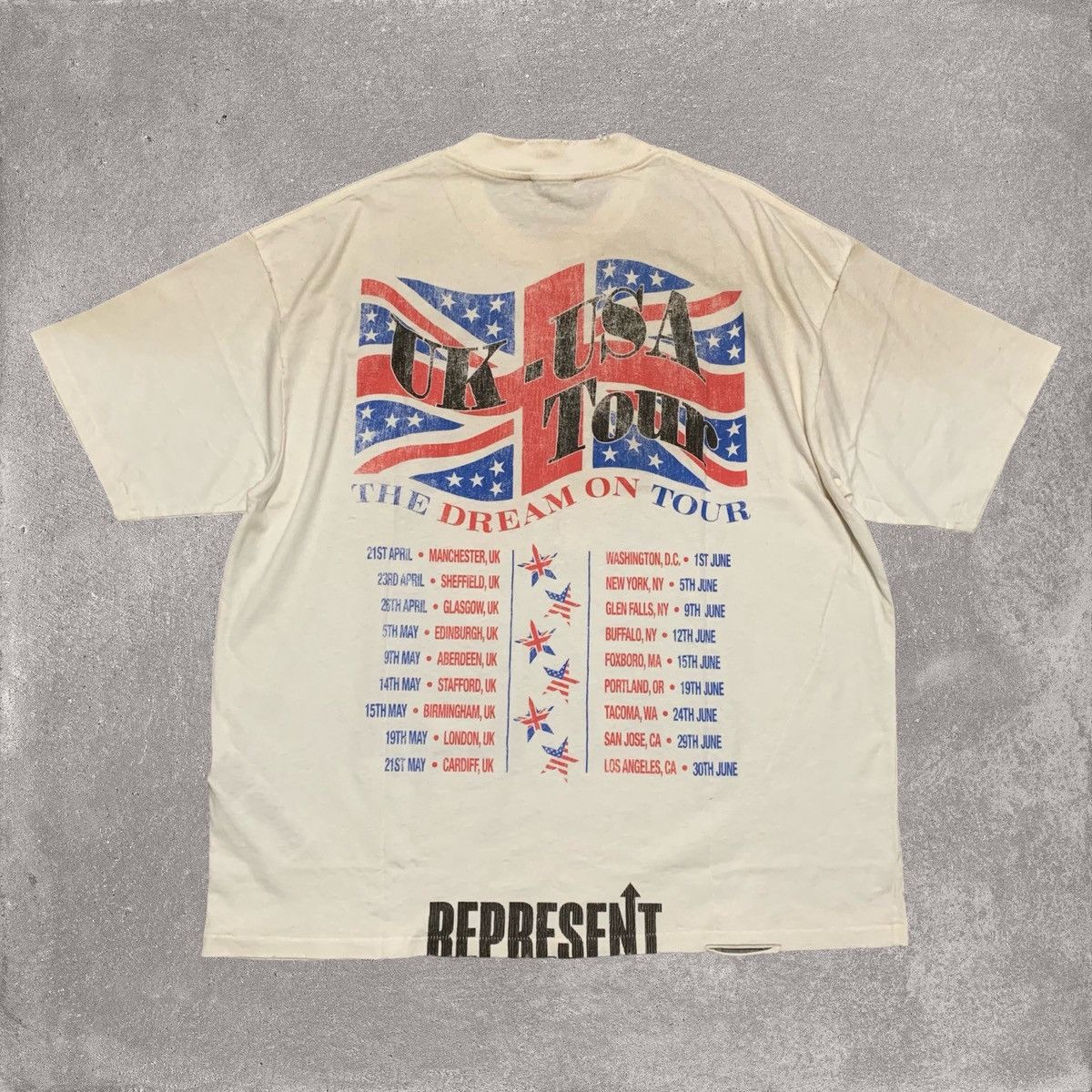Represent Clo. Represent Large Dream On Tour Washed Ecru White Tee Size US L / EU 52-54 / 3 - 2 Thumbnail