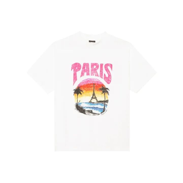 Balenciaga Balenciaga Hand-Painted Paris Beach Graphic T-Shirt 0079-25 Size XS / US 0-2 / IT 36-38 - 1 Thumbnail
